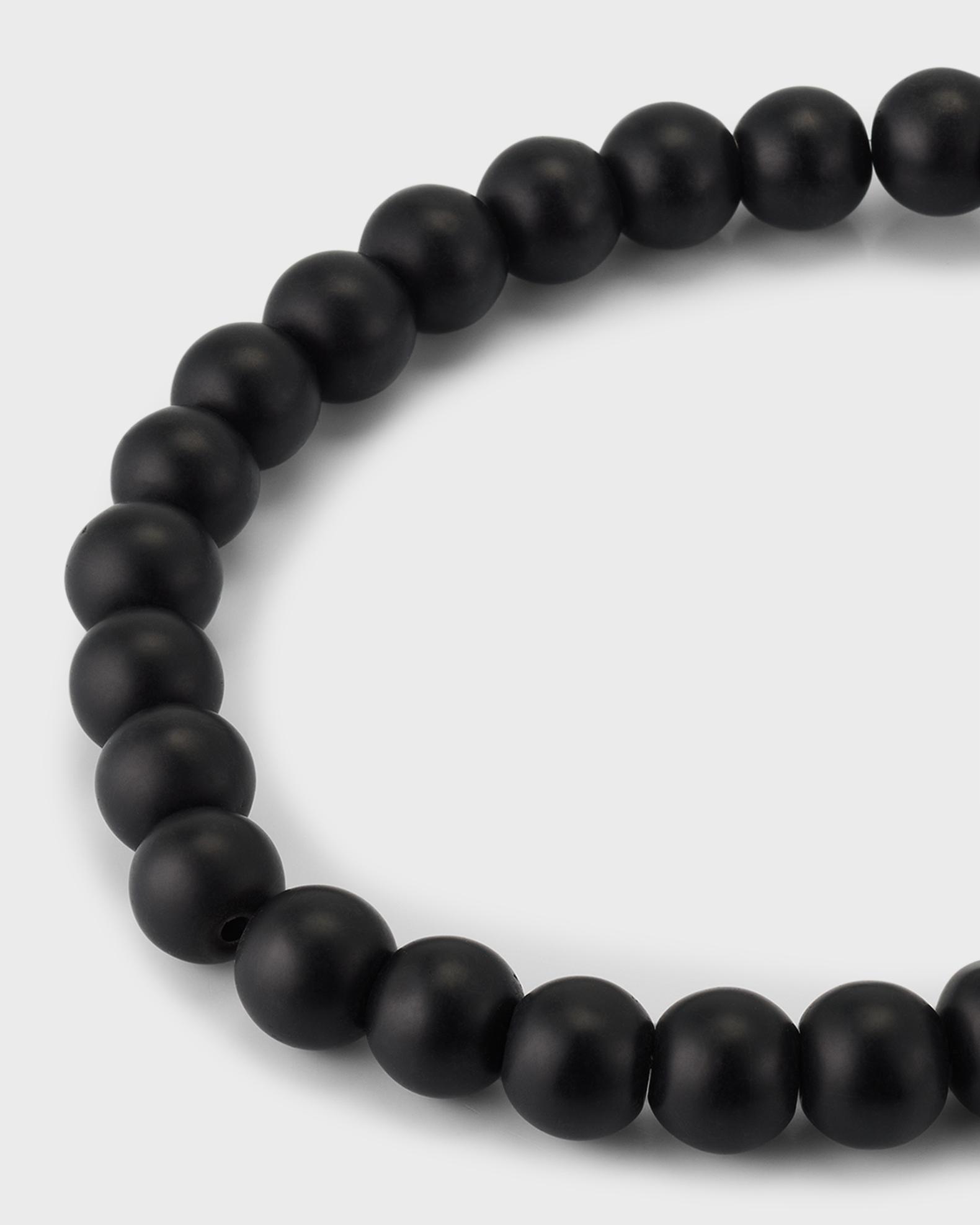 Jan Leslie Men's Black Onyx Beaded Bracelet with Pearl Center