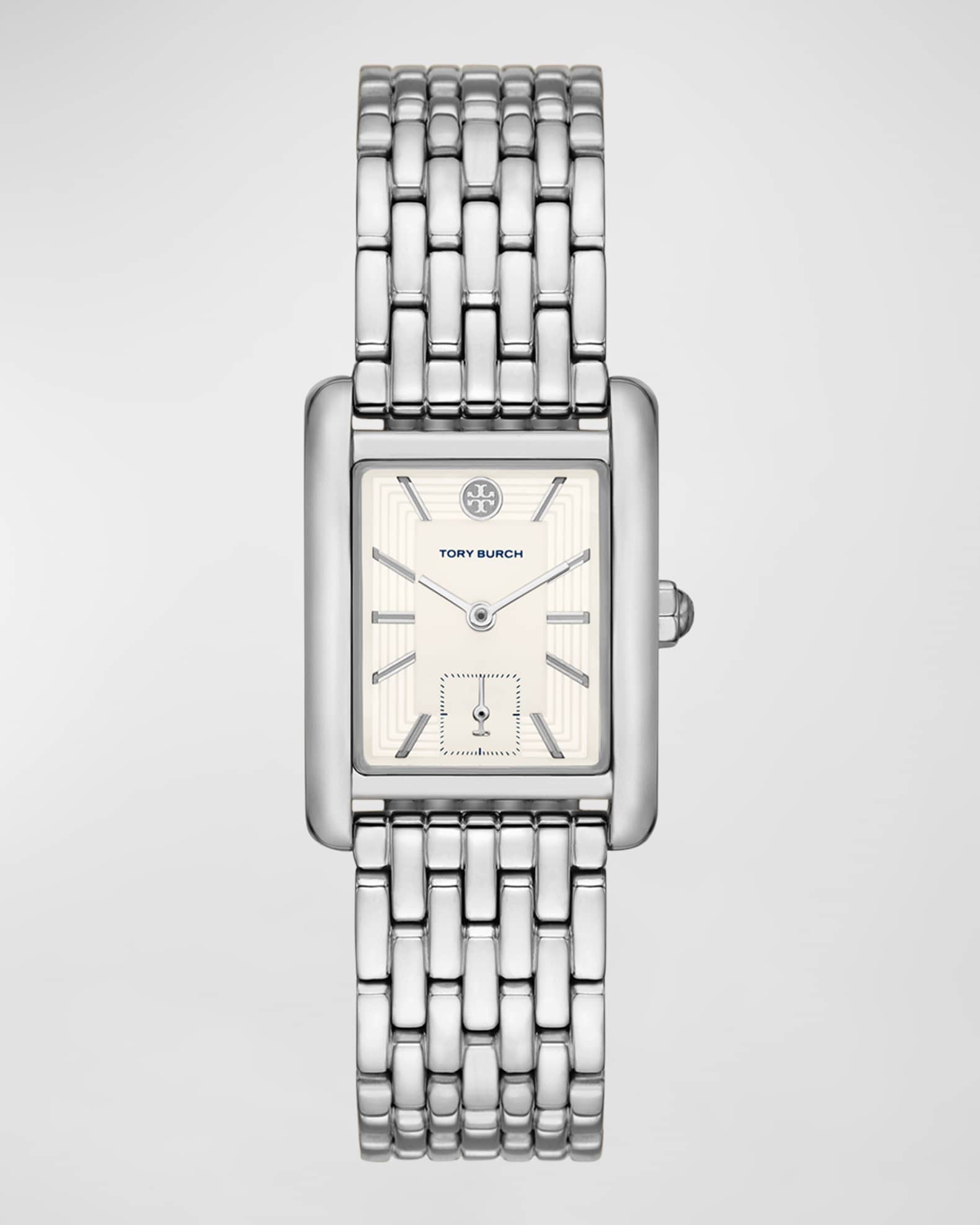 Tory Burch The Eleanor Three-Hand Stainless Steel Watch | Neiman Marcus