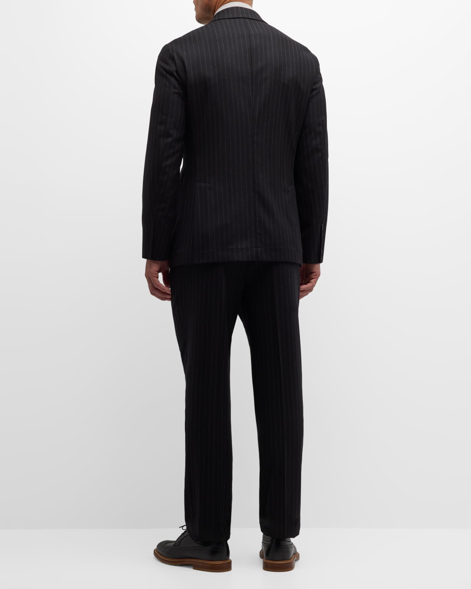 Men's Pinstriped Flannel Double-Breasted Suit