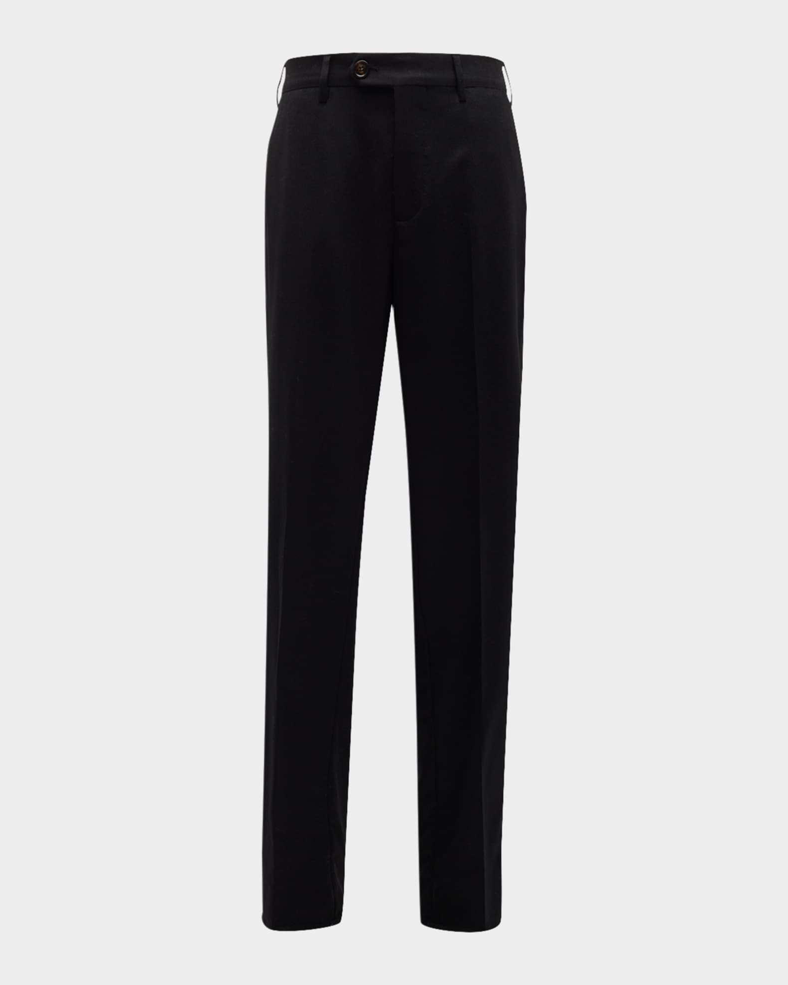 Men's Light Flannel Flat-Front Trousers