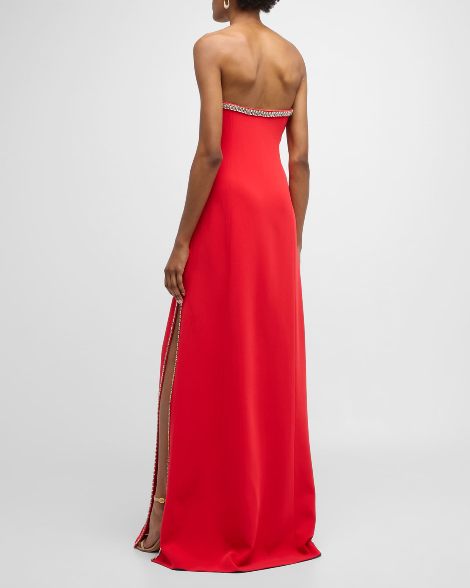 Cinq a Sept Collins Embellished Strapless Slit Gown | Neiman Marcus