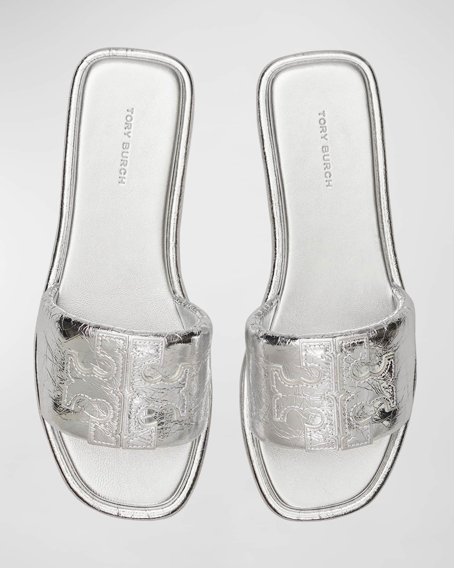 Tory burch silver slides store