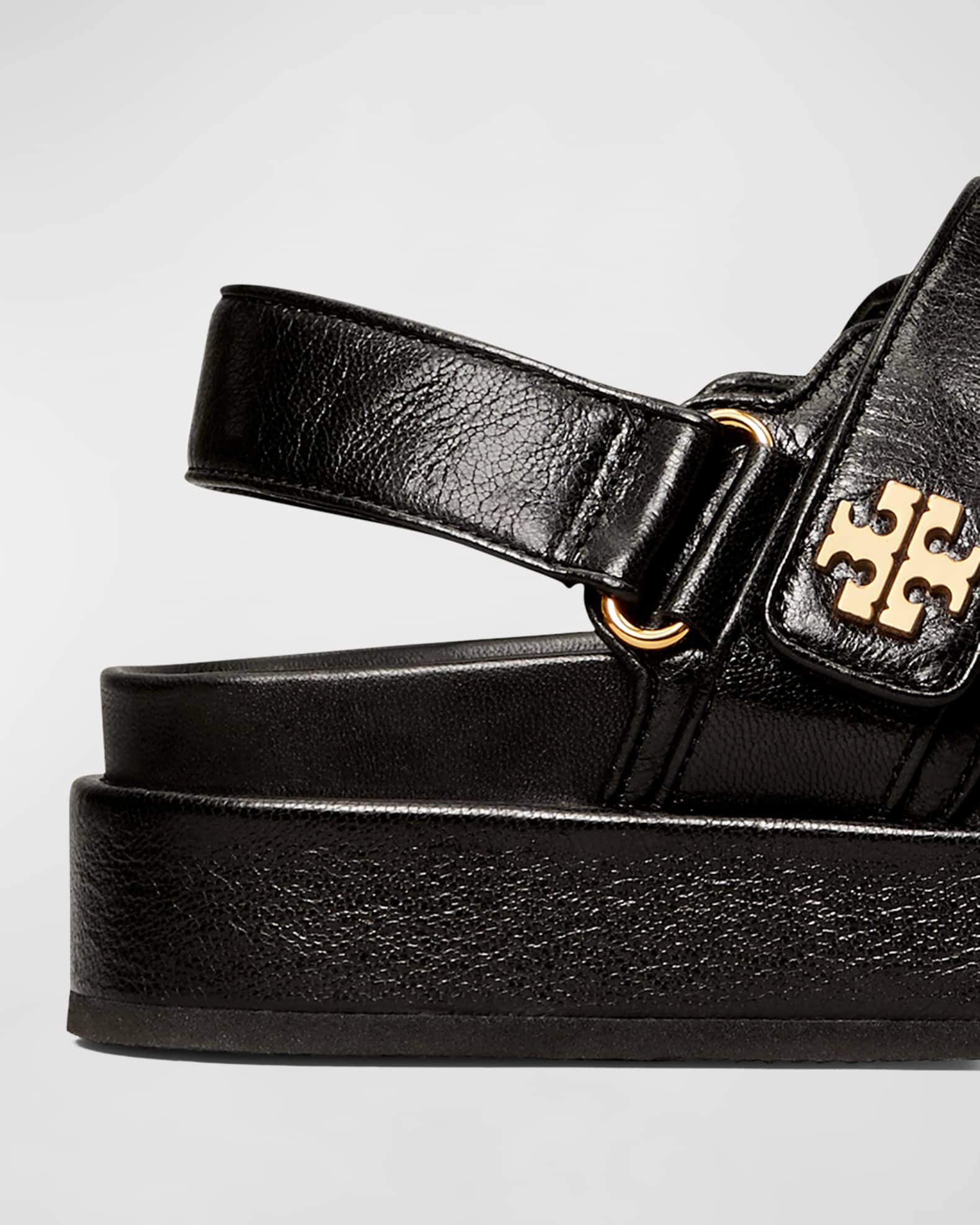 サンダル・ミュール TORY BURCH KIRA LEATHER SLINGBACK SANDALS Tory Burch Kira Leather Dual-Band Sport Mule Sandals