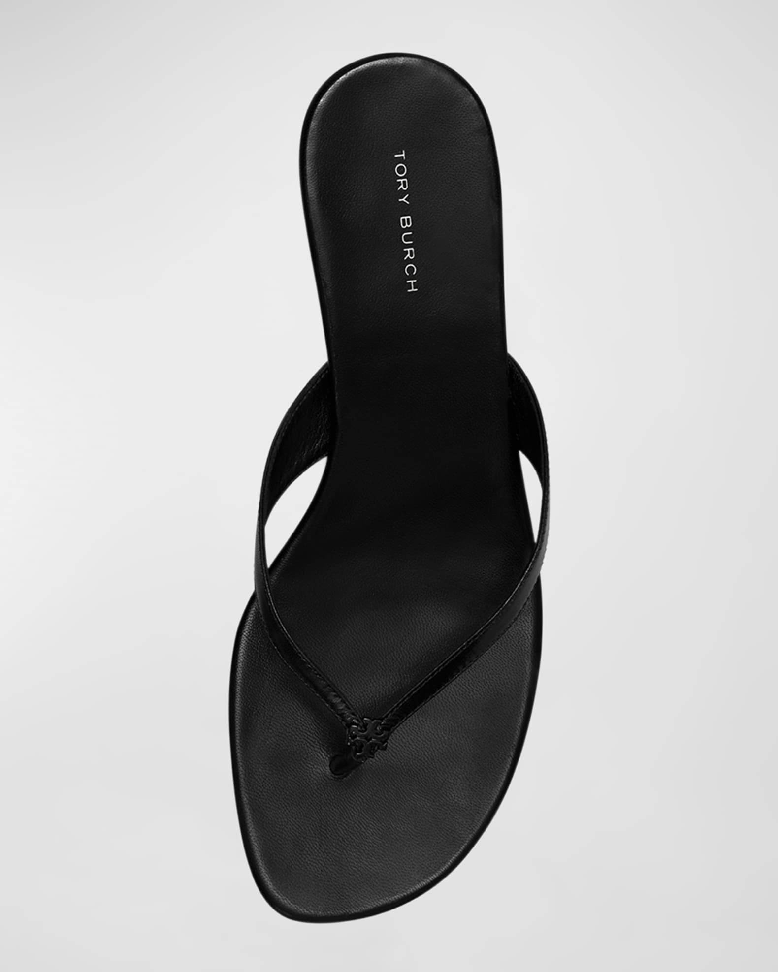 Tory Burch Capri Leather Kitten-Heel Thong Sandals | Neiman Marcus