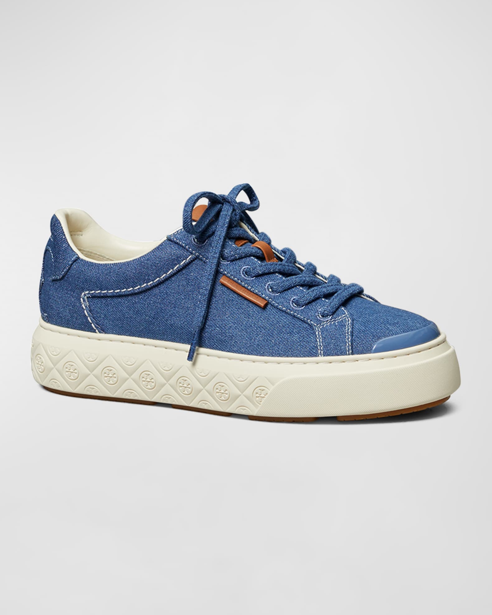 Tory Burch Ladybug Denim Low-Top Sneakers | Neiman Marcus