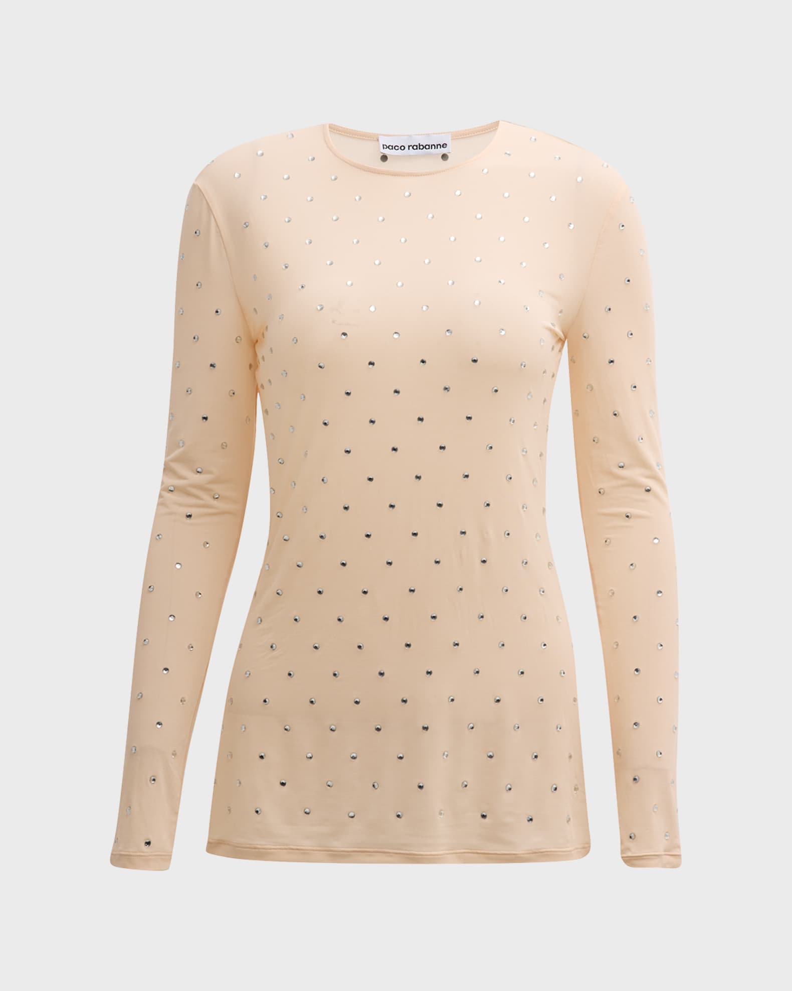 Rabanne crystal-embellished crew-neck jumper - Pink