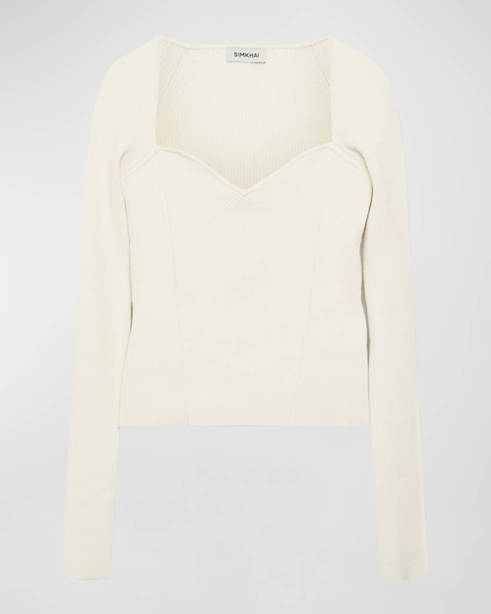 Knit sweetheart top store
