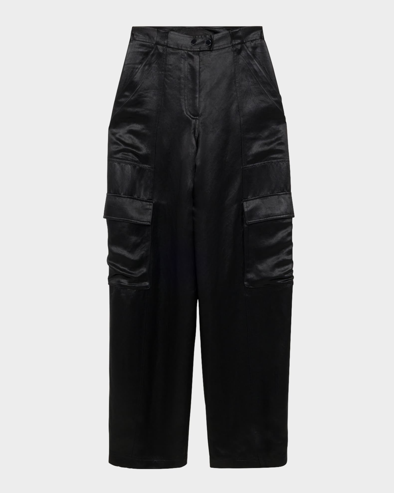 Beatriz Faux Leather Wide-Leg Cargo Pants 0