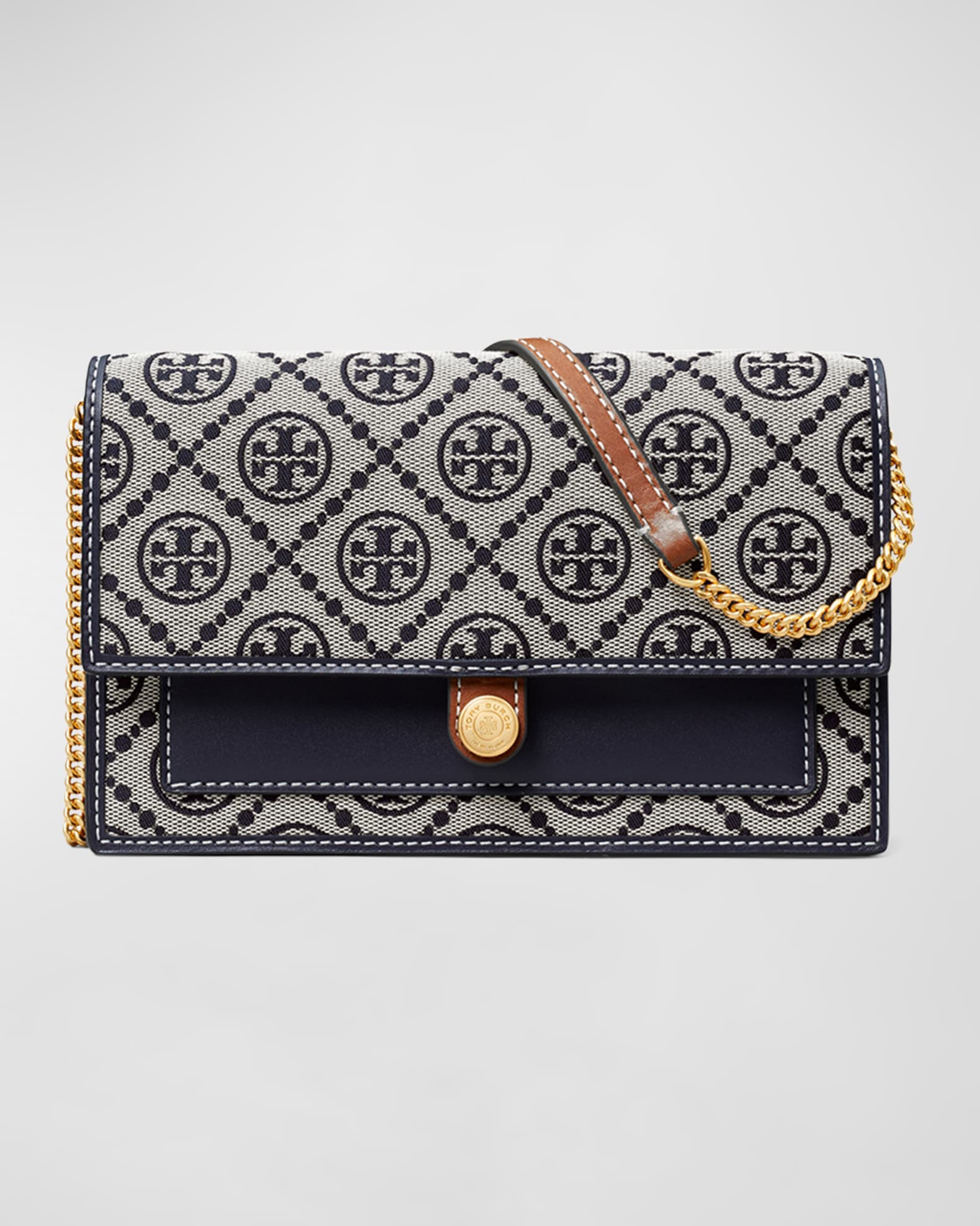 Tory Burch T Monogram Chain Wallet Neiman Marcus