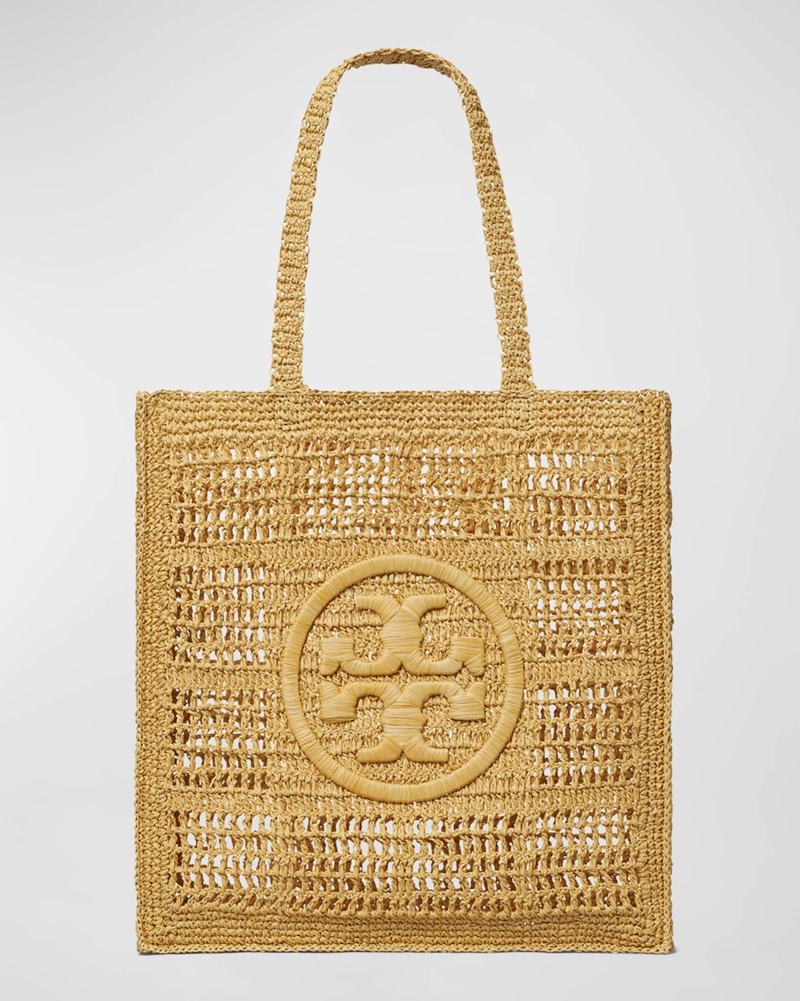 Tory Burch Ella Crochet North-South Tote Bag | Neiman Marcus