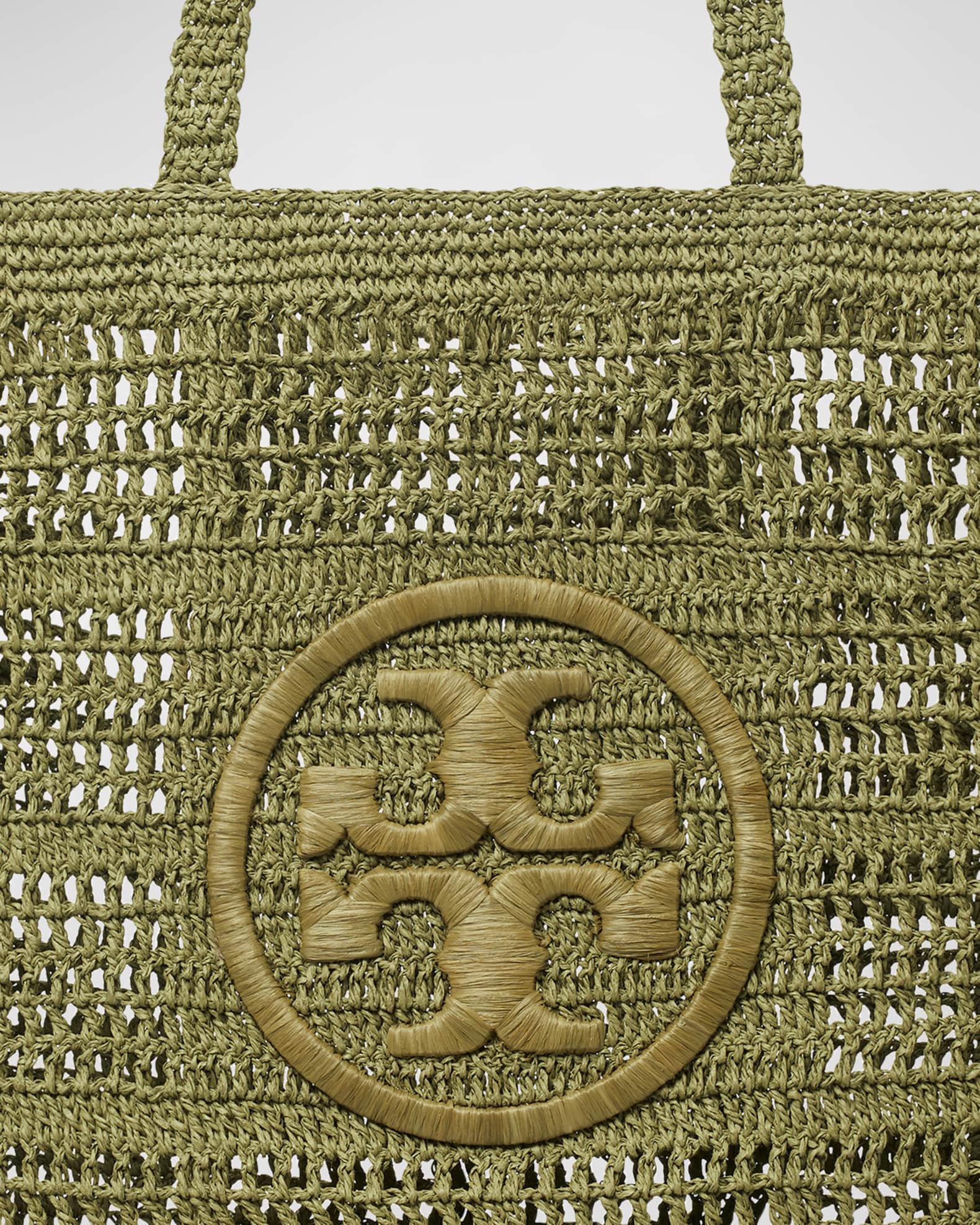 Tory Burch Ella Crochet North-South Tote Bag | Neiman Marcus
