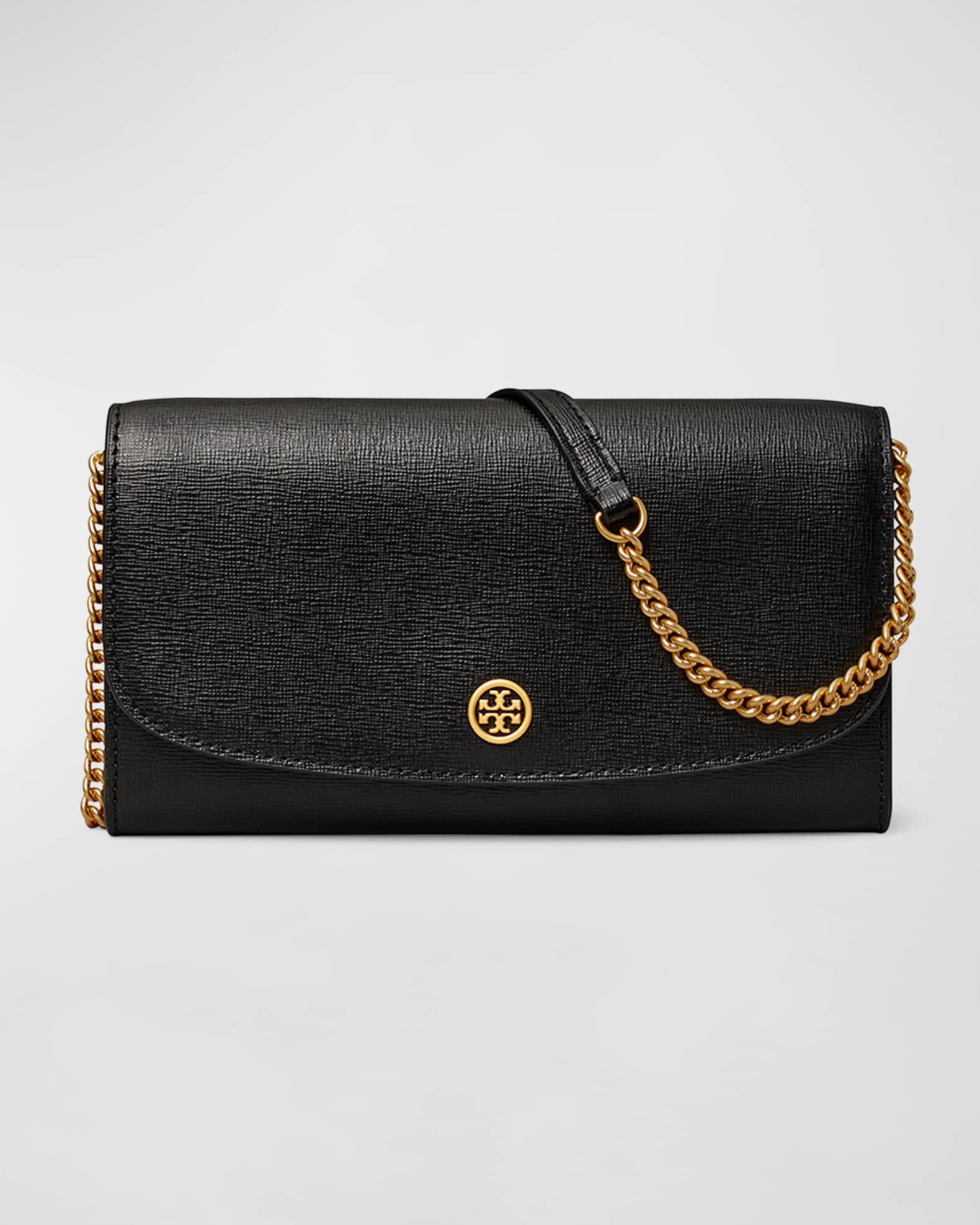 Tory Burch Robinson Lanyard Wallet In Black