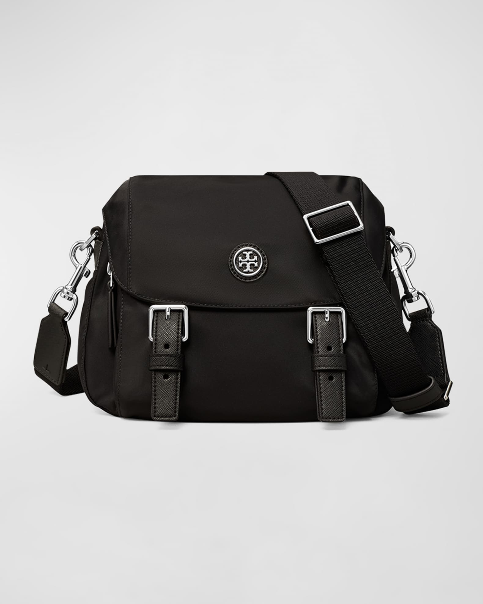 Tory Burch Virginia Recycled Nylon Bucket Bag in Black