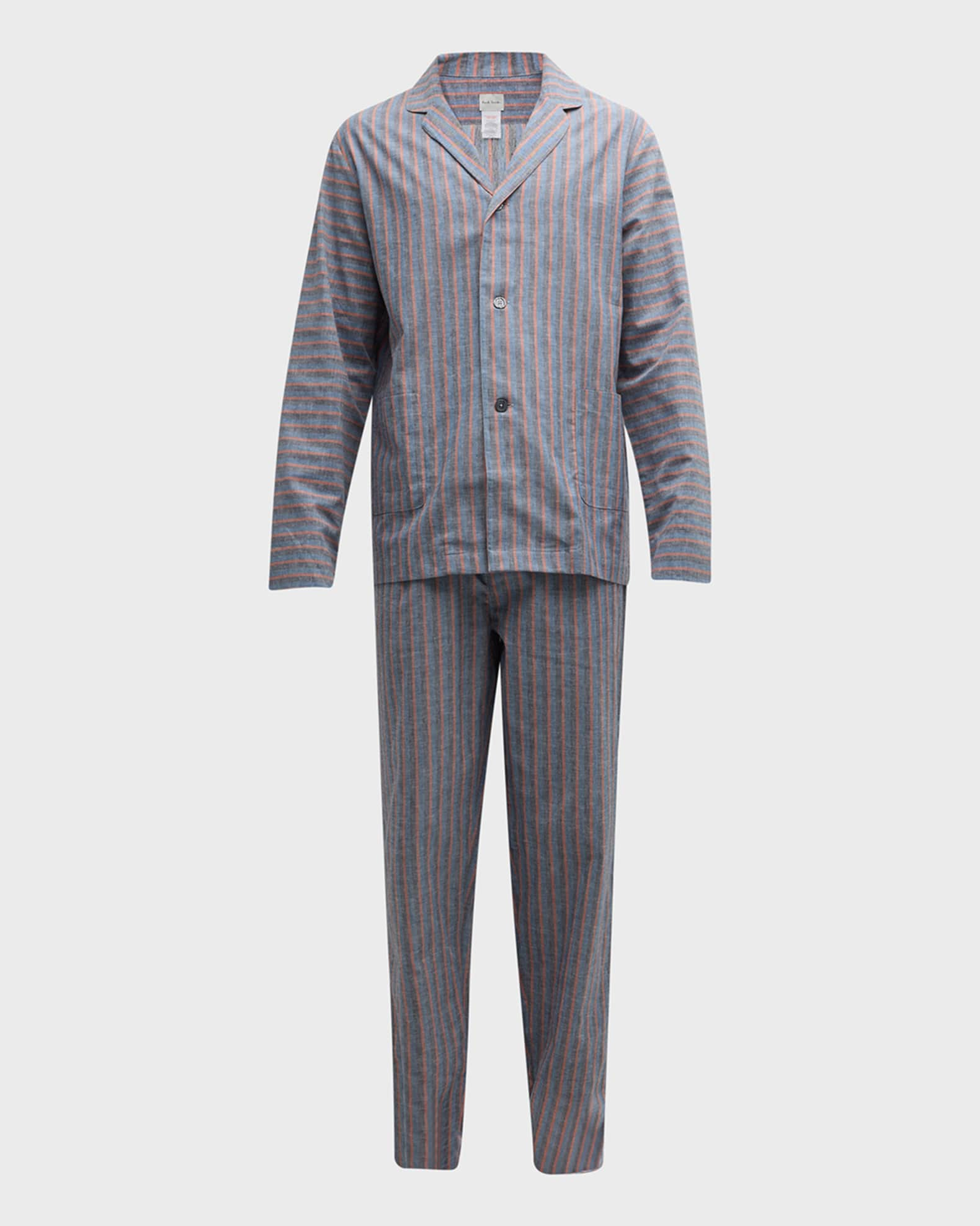 Men's Gray Linen Pajama Set