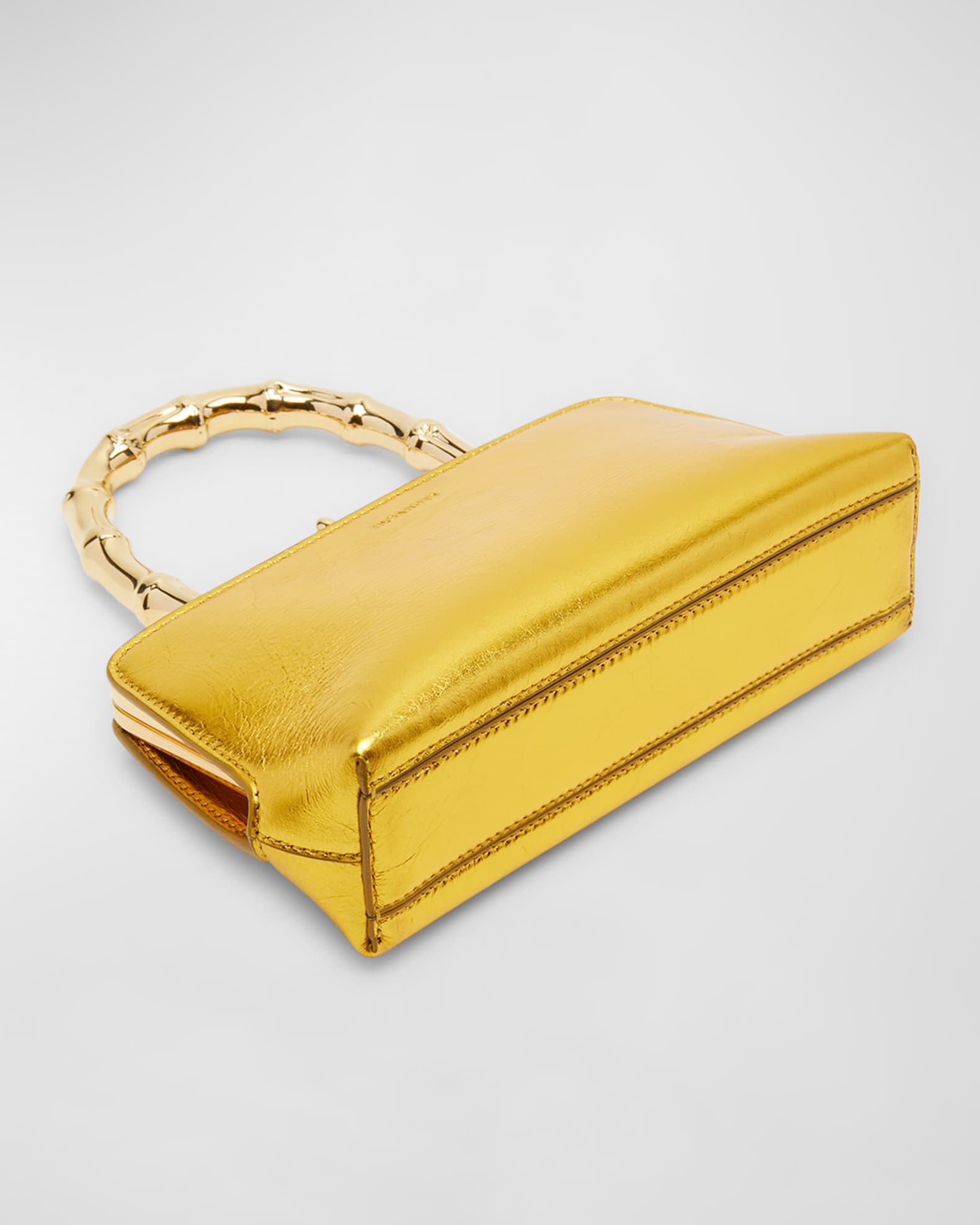 Jil Sander Goji Mini Metallic Leather TopHandle Bag Neiman Marcus