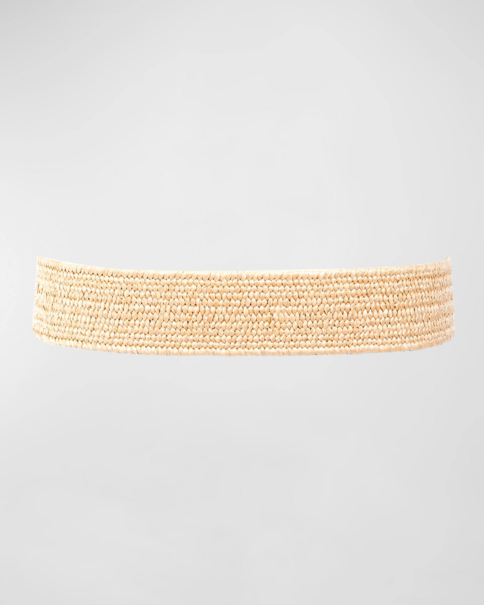 Michael Kors Logo Buckle Stretch Straw Belt S/M Buy Michael Kors MK Womens Tortoise Buckle Stretch Straw  main image 2
