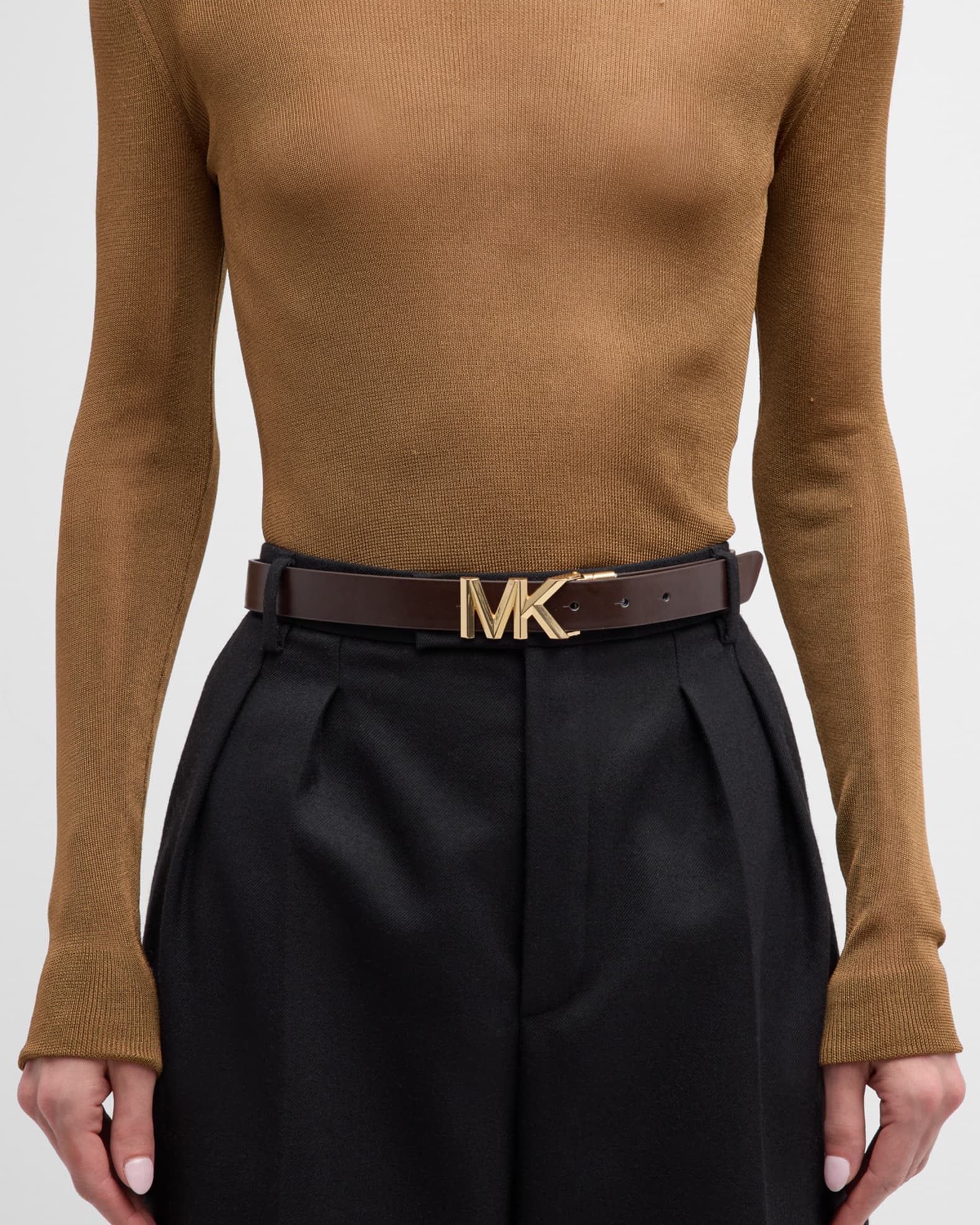Michael Kors Reversible Logo Leather Belt | Neiman Marcus