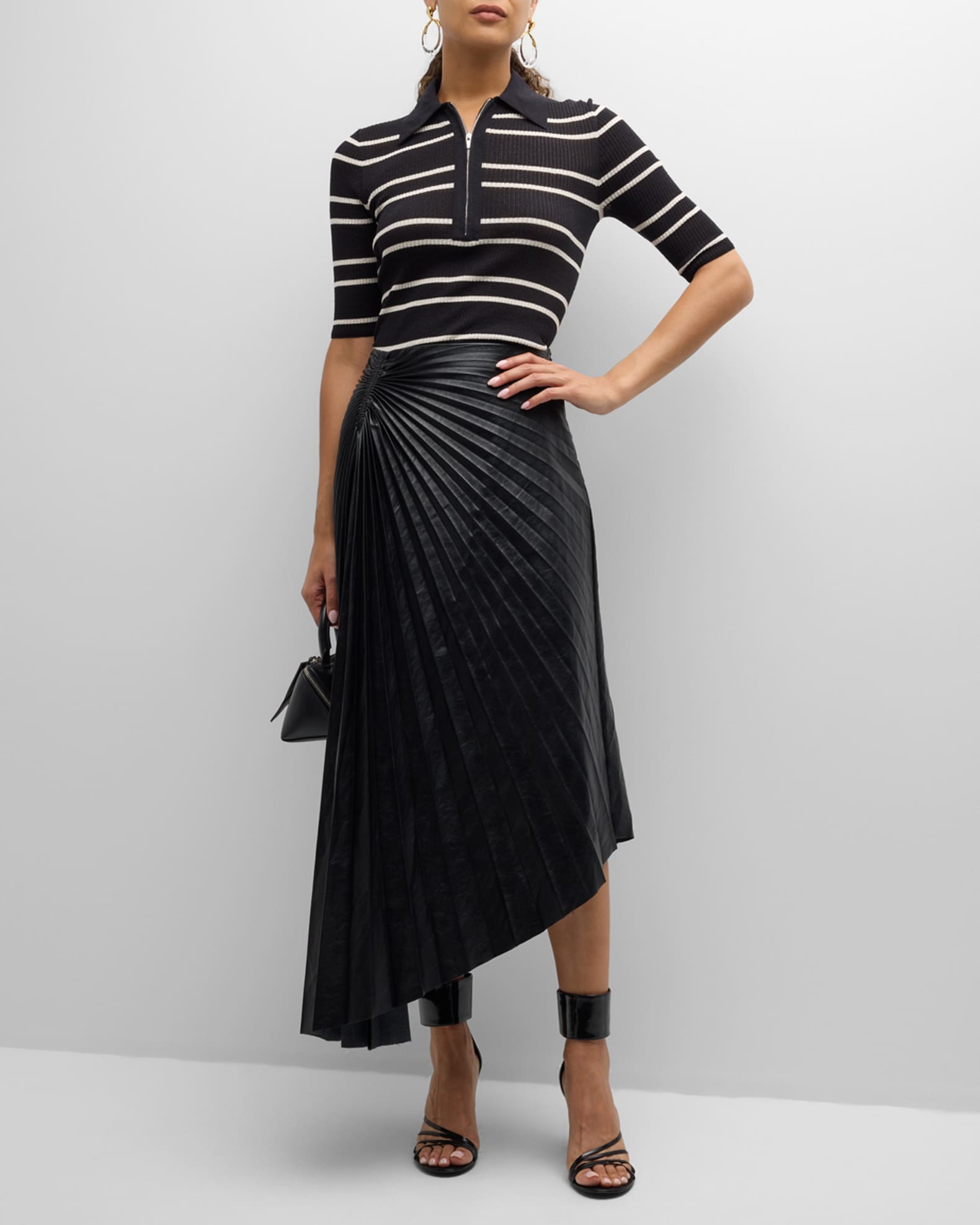 Tracy Pleated High-Low Midi Skirt 1