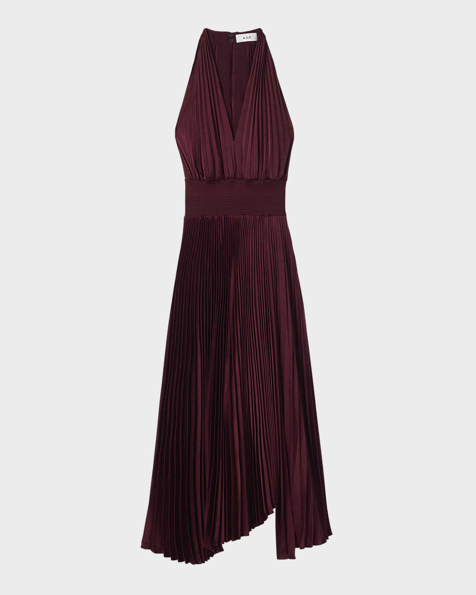 A.L.C. Rose Pleated Halter Midi Dress Neiman Marcus