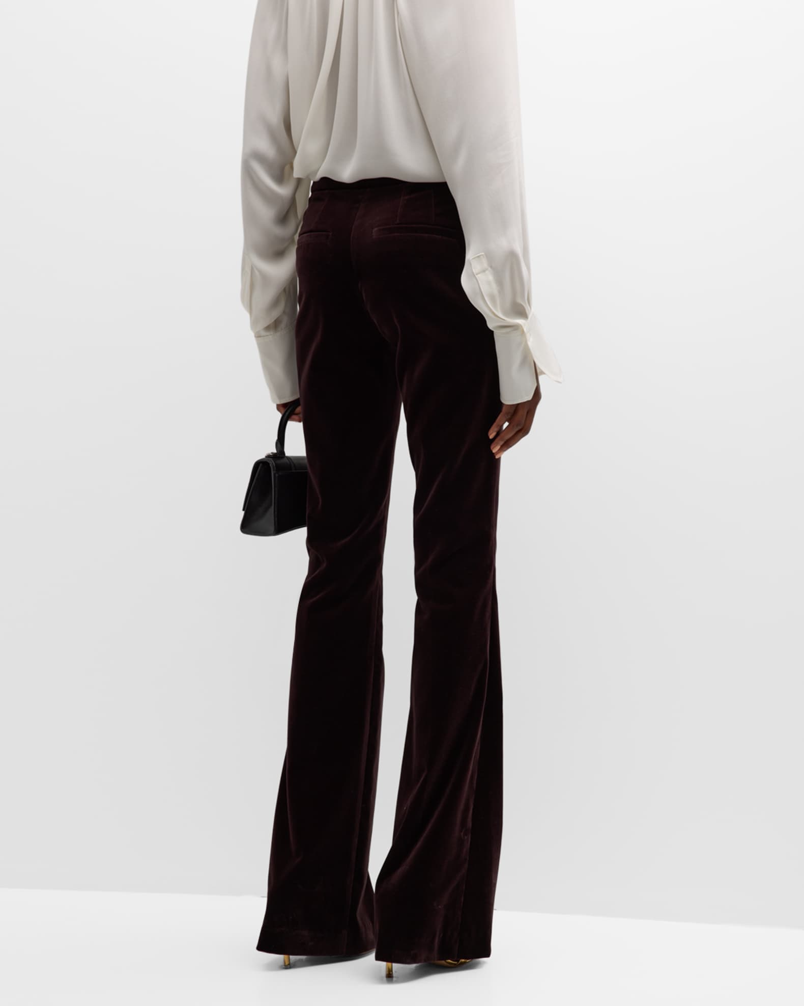 A.L.C. Sophie II Mid-Rise Straight Velvet Pants | Neiman Marcus