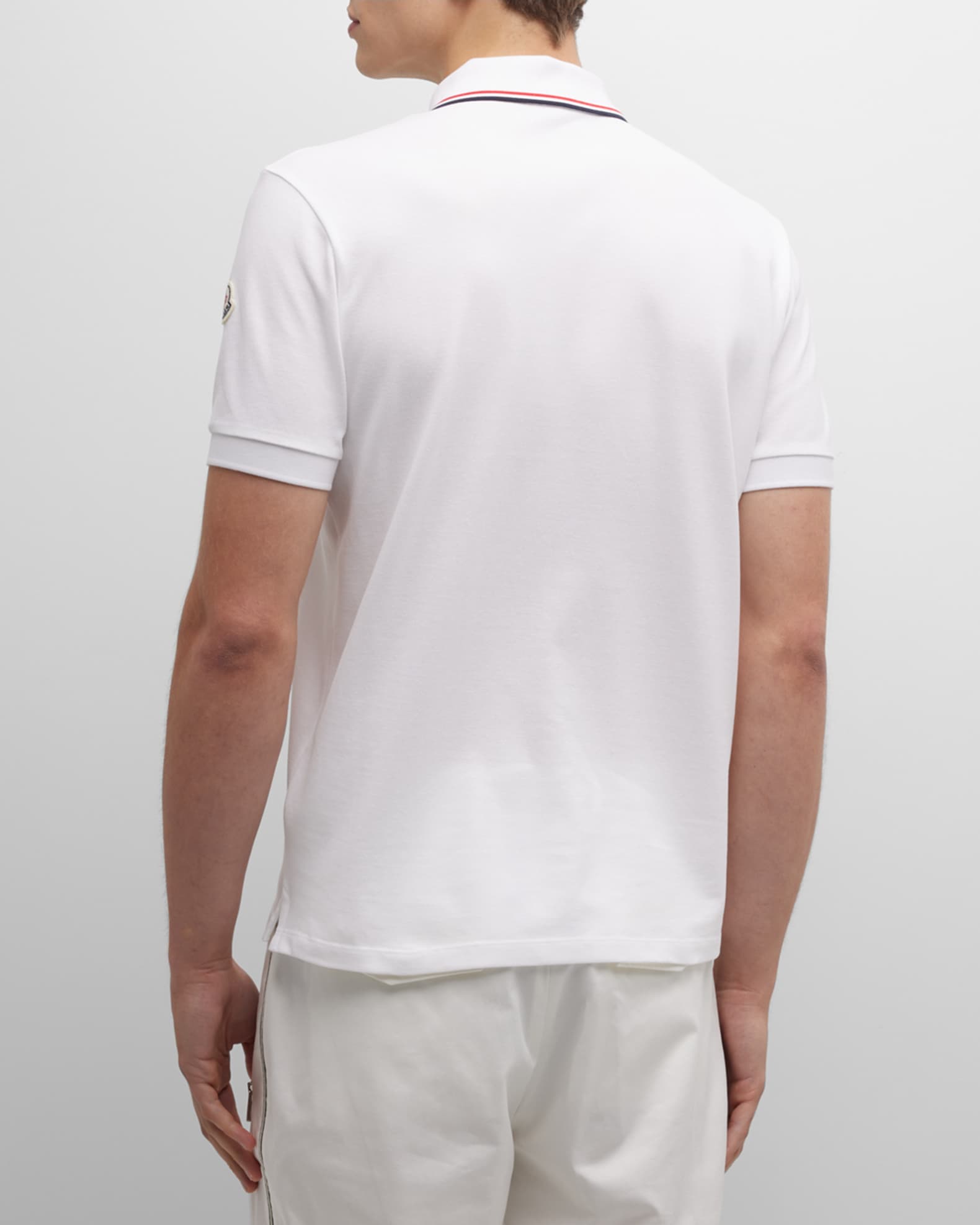Moncler Men's Archivio Pique Tipped-Collar Polo Shirt | Neiman Marcus