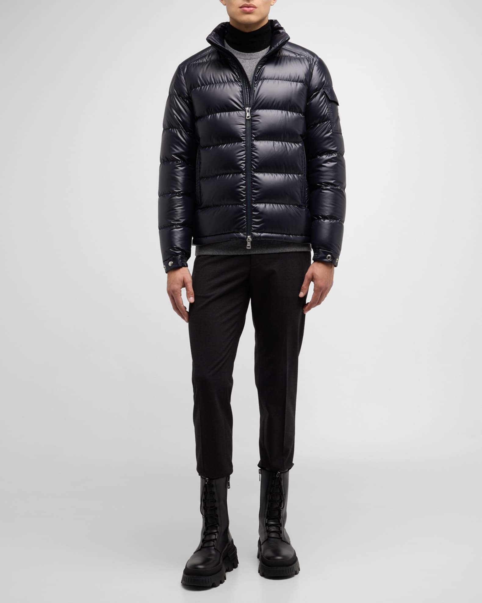Moncler Men's Quilted Down Hooded Puffer Jacket | Neiman Marcus