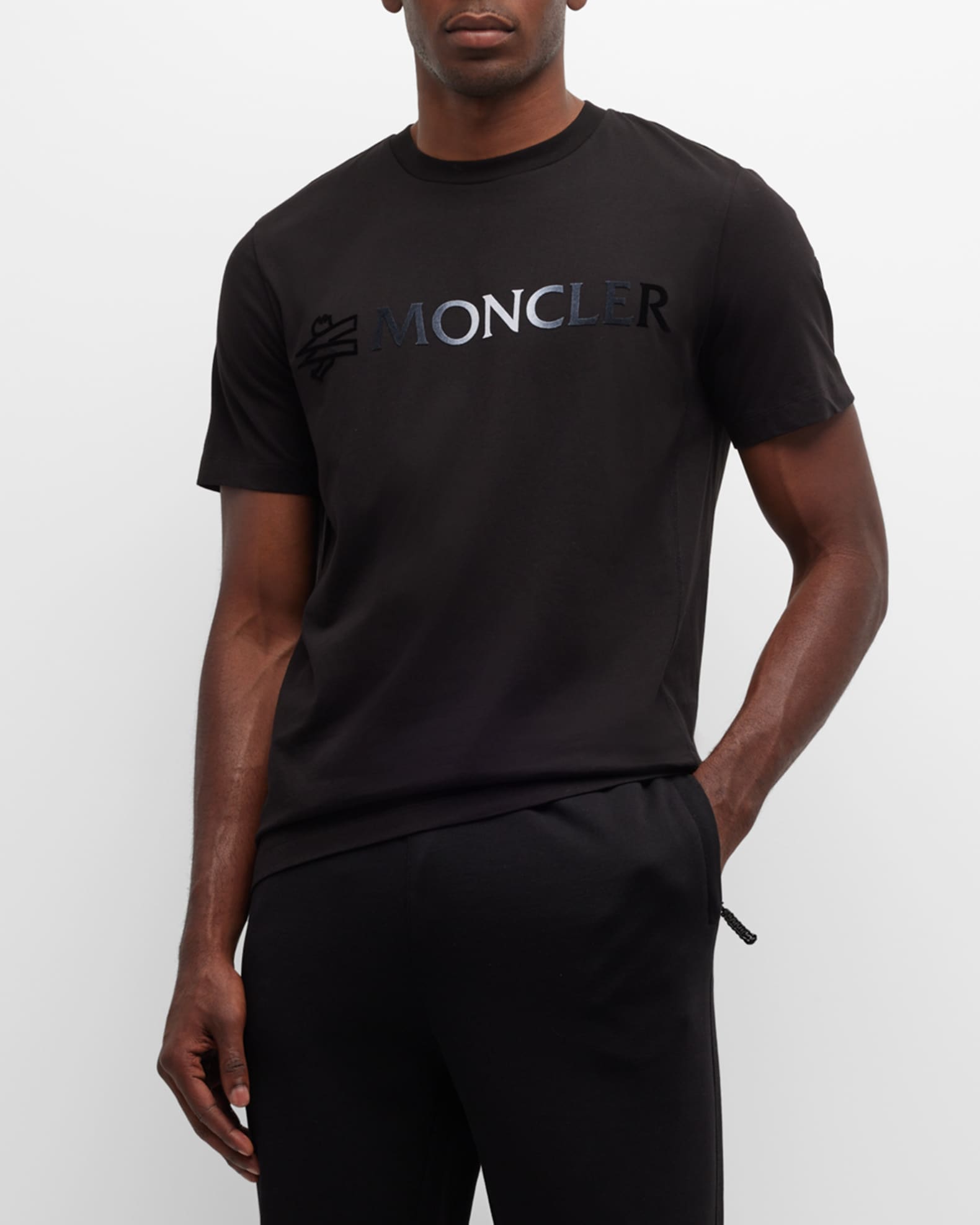 Mens moncler t shirt black deals