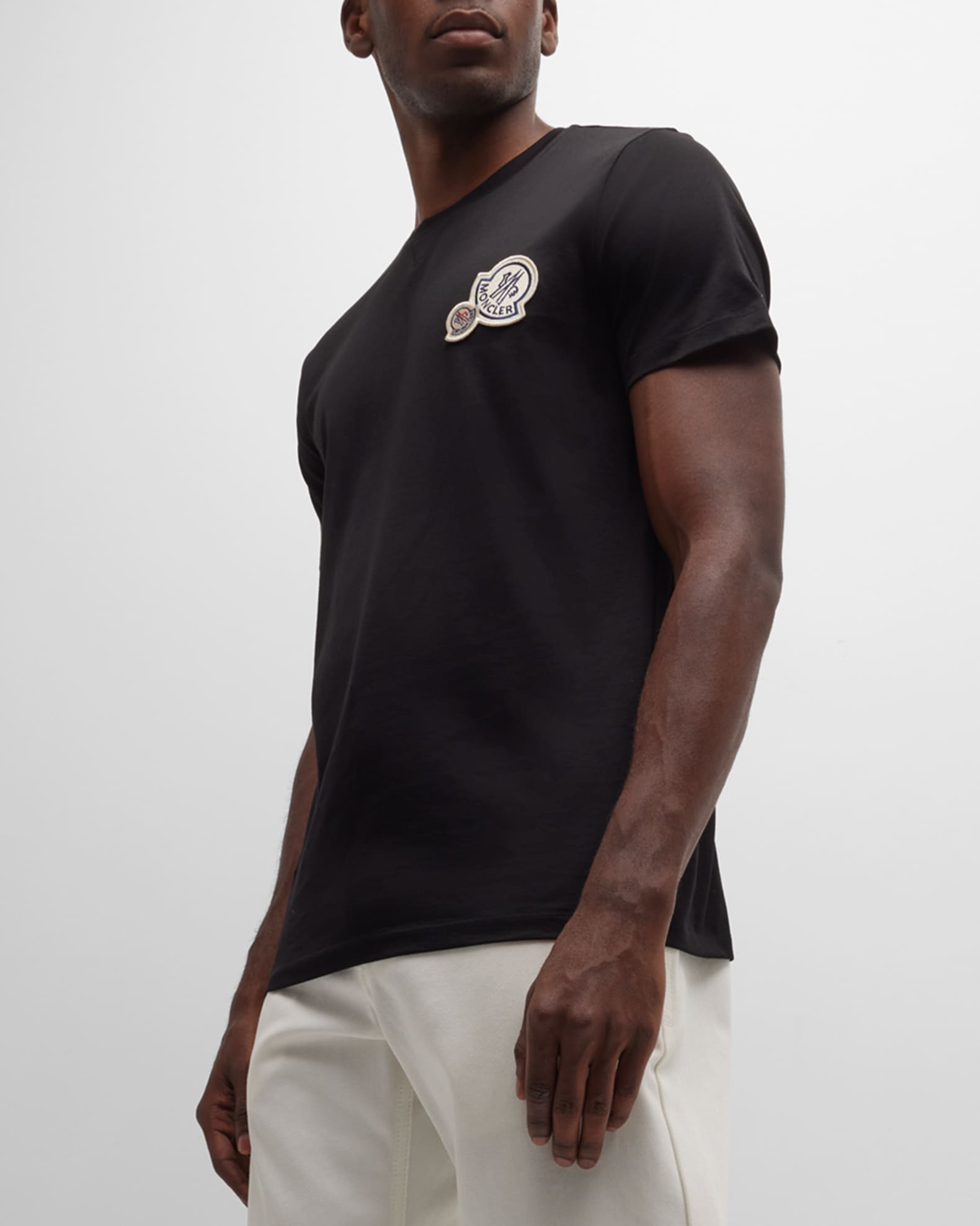 Moncler Tシャツ Double Logo Cotton T-Shirt 関税込 Moncler Men's Double Logo Cotton Jersey T-Shirt - Bergdorf