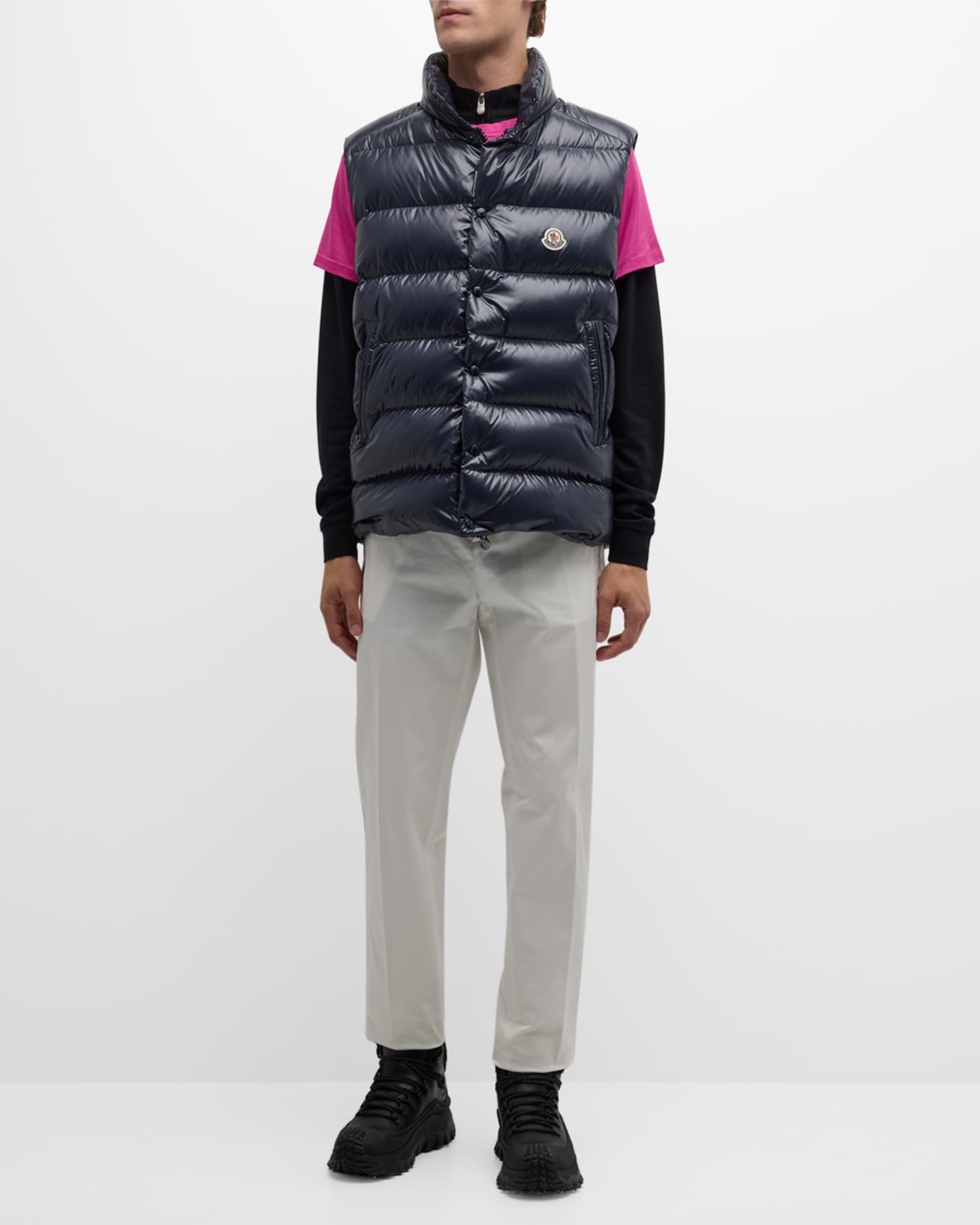 Moncler Men's Tibb Nylon Laque Vest | Neiman Marcus