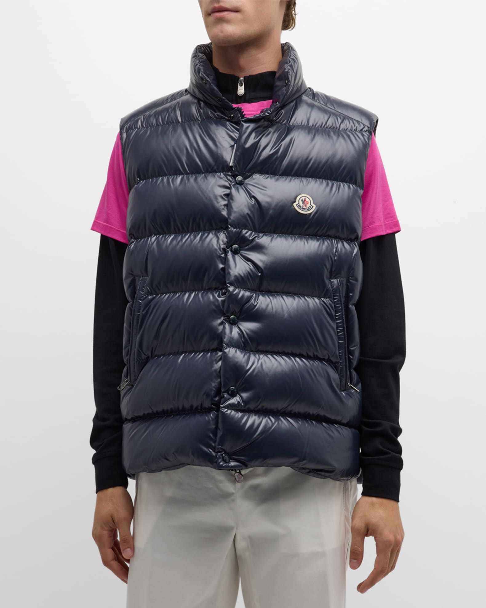 Moncler Men s Sleeveless Puffer Jacket Blue Casual Jackets