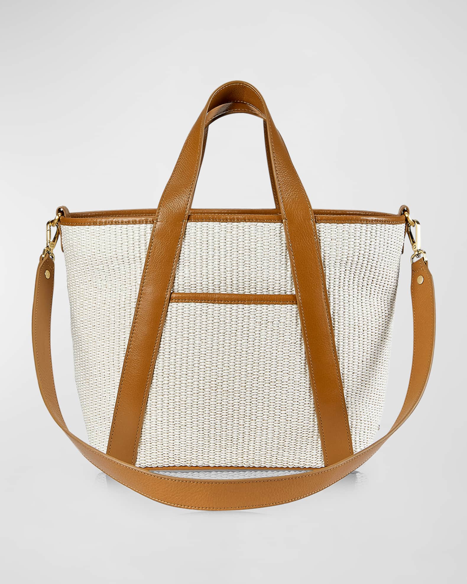 Gigi New York Harper Raffia and Leather Tote Bag
