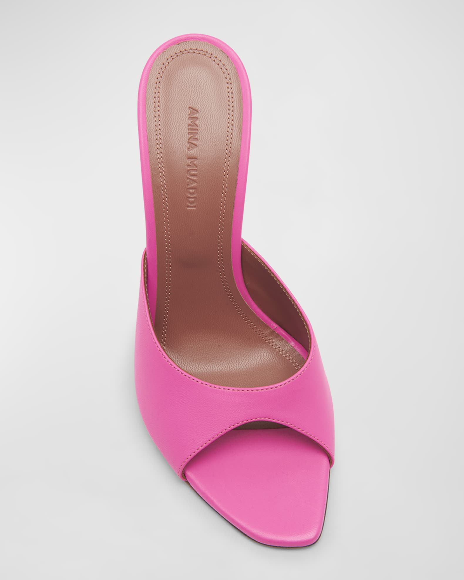 Amina Muaddi Alexa Leather Stiletto Mule Sandals | Neiman Marcus