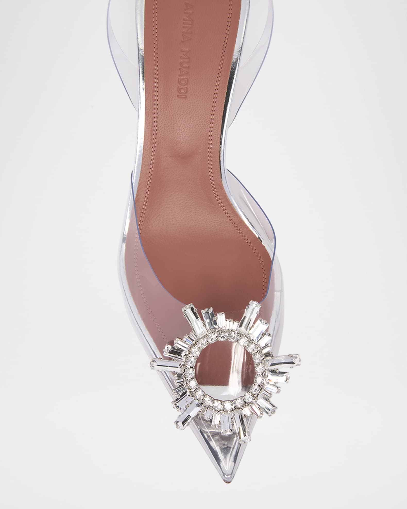 Amina Muaddi Begum Clear Crystal Slingback Pumps | Neiman Marcus