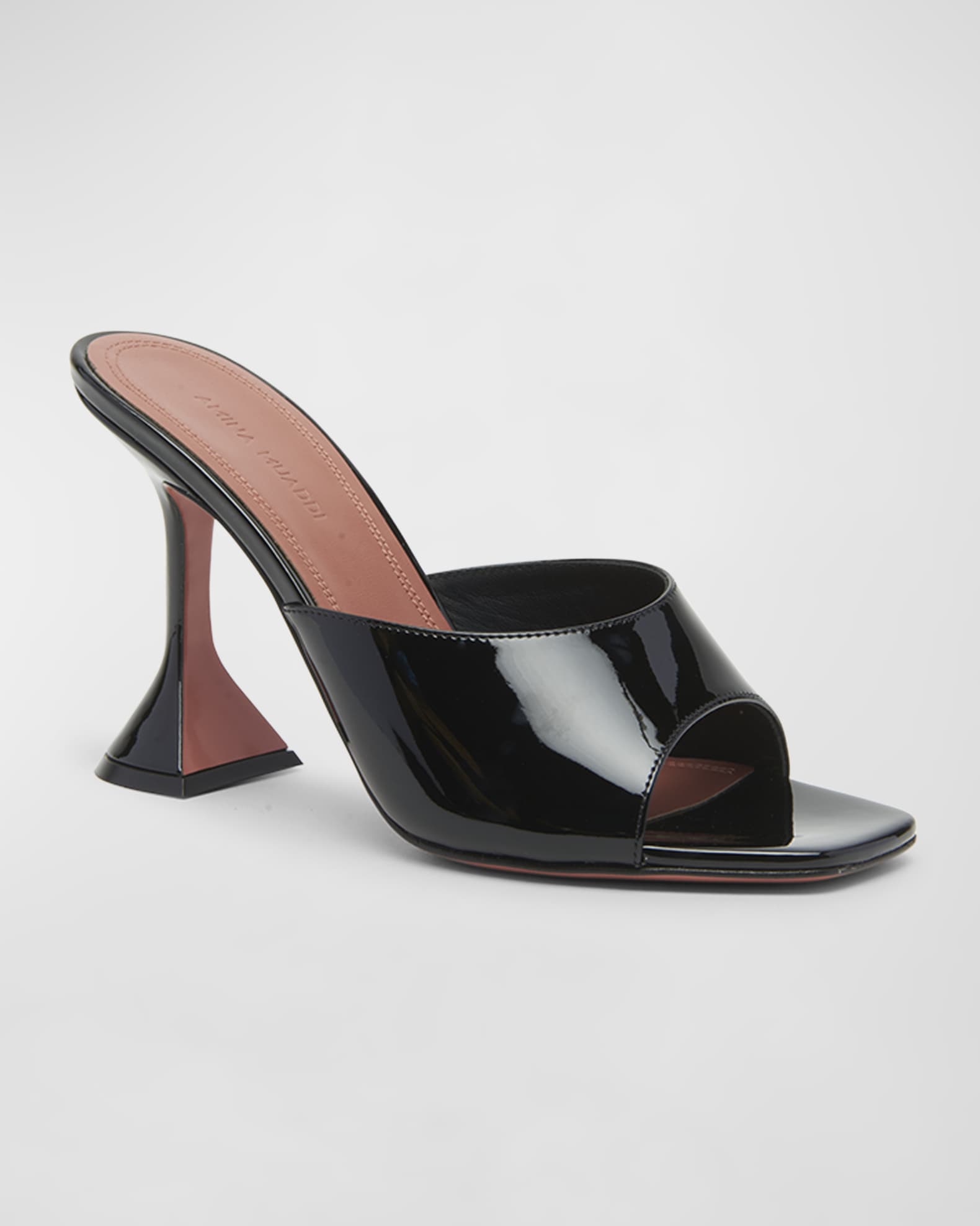 Amina Muaddi Lupita Patent Mule Sandals | Neiman Marcus
