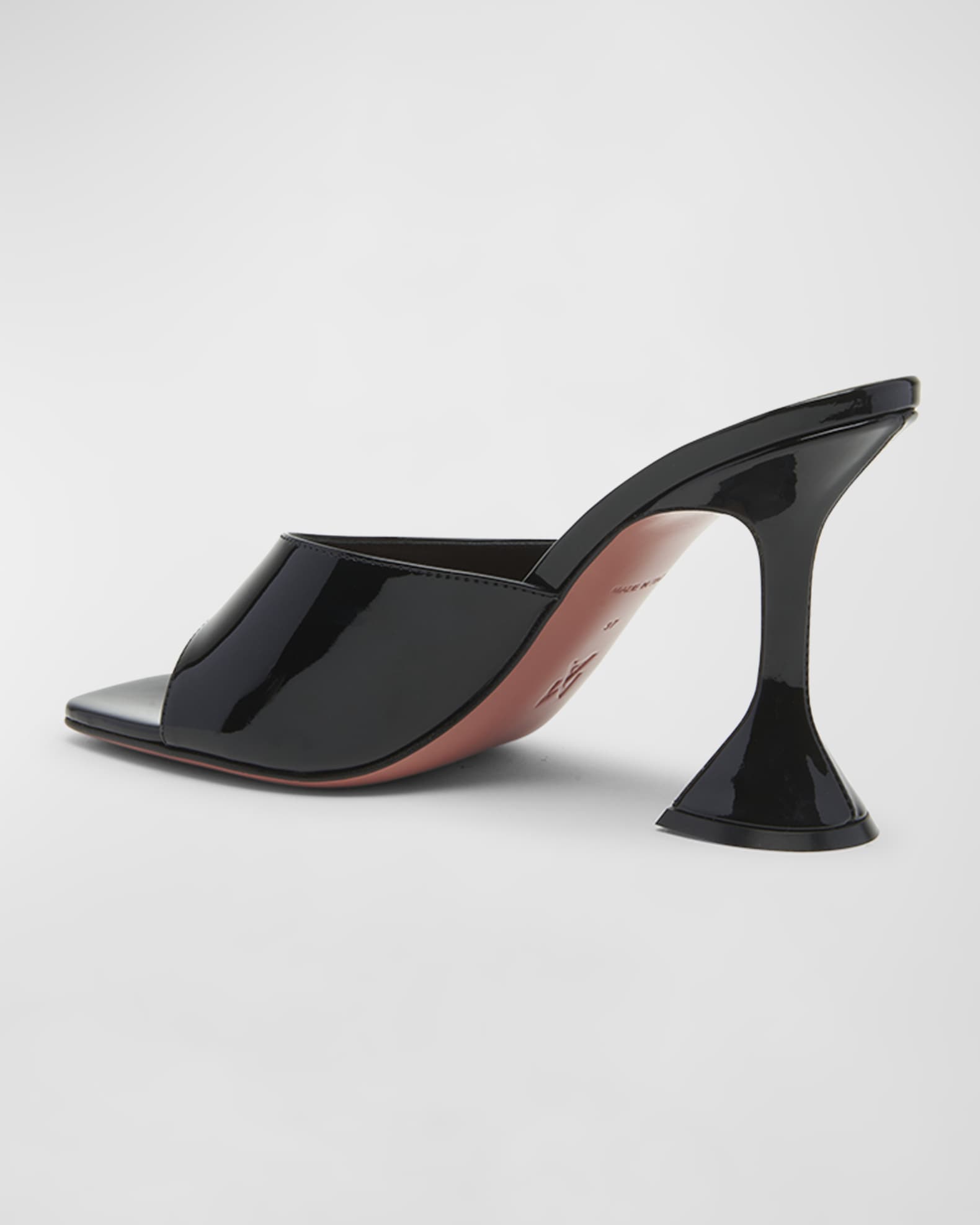 Amina Muaddi Lupita Patent Mule Sandals | Neiman Marcus