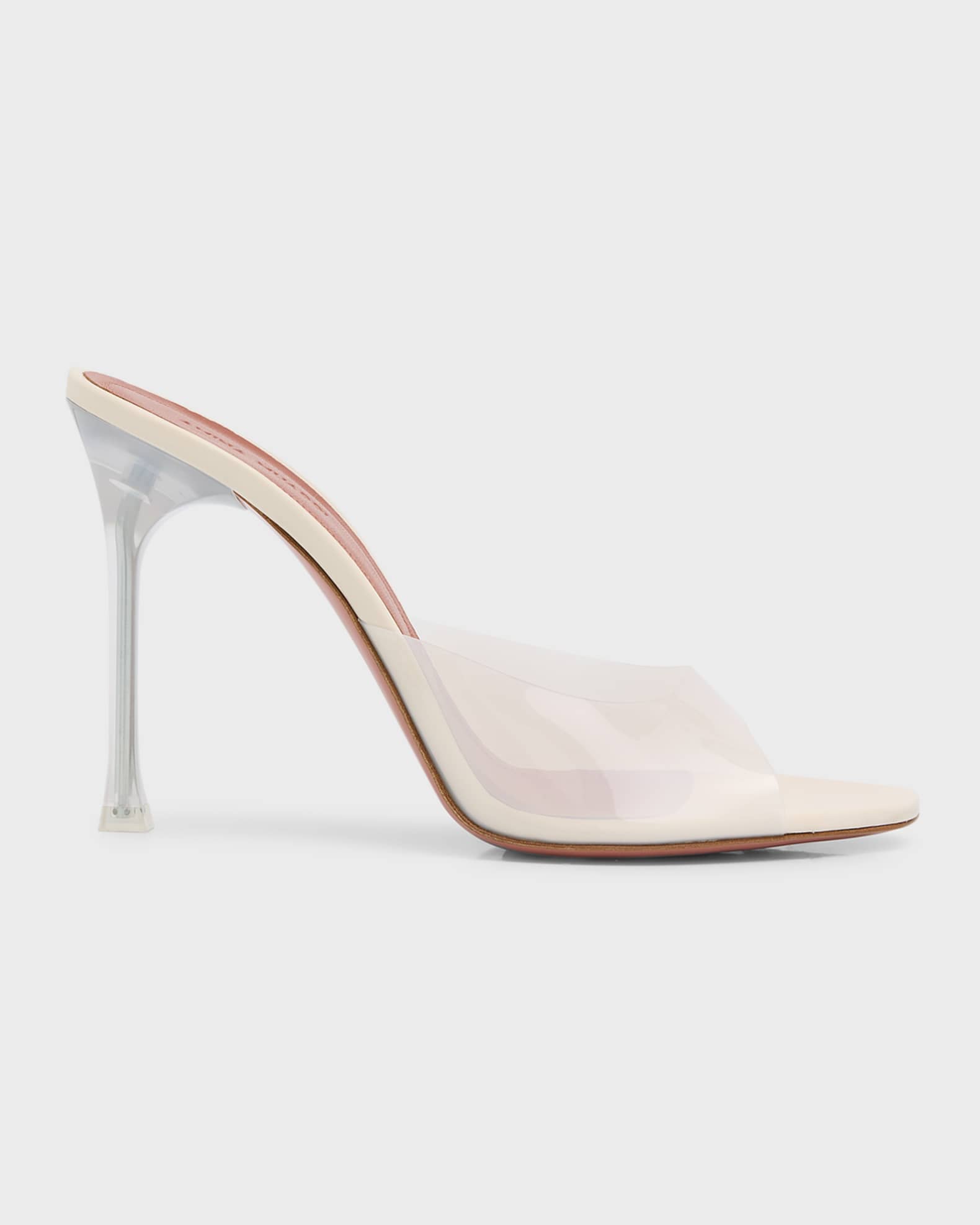 Amina Muaddi Alexa Clear Stiletto Mule Sandals
