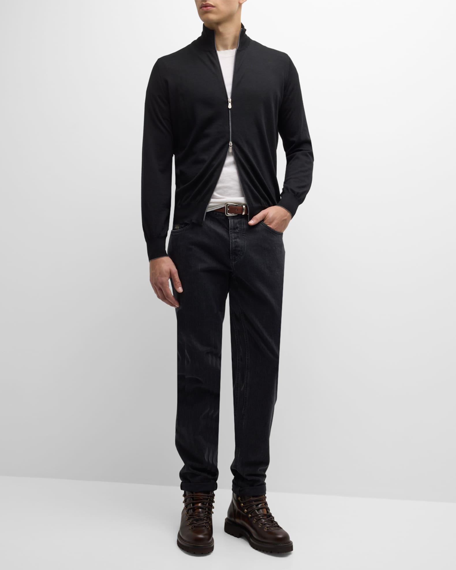 Men's Wool-Cashmere Full-Zip Sweater 1