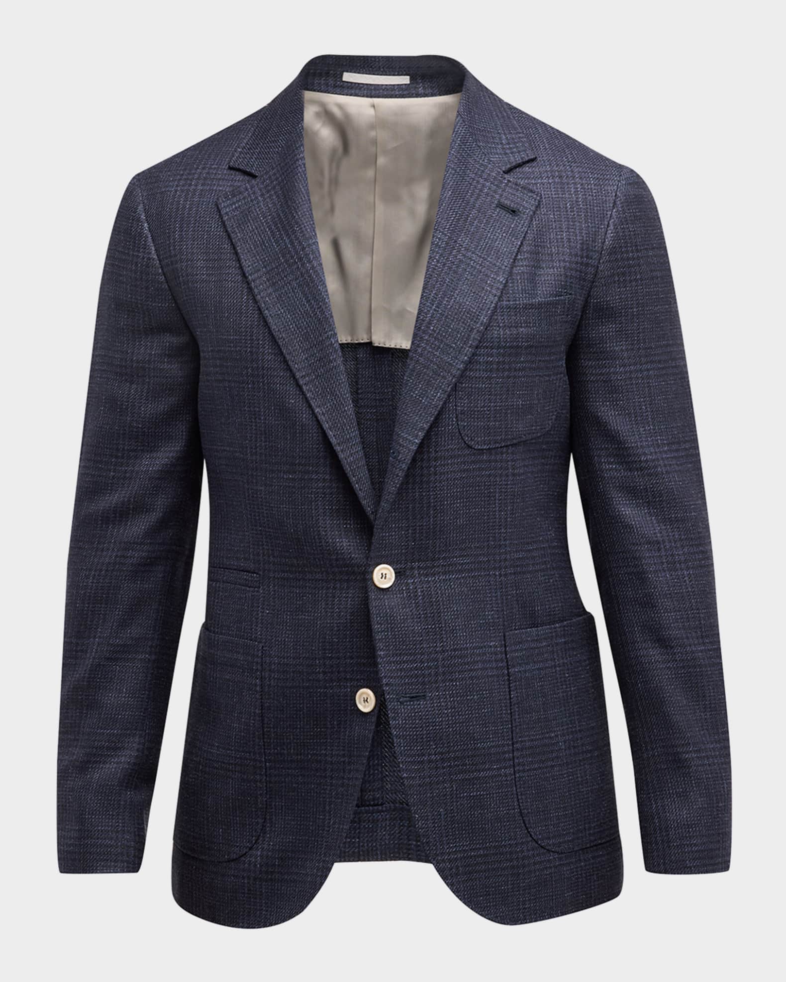 Brunello Cucinelli Men's Plaid Two-Button Sport Coat