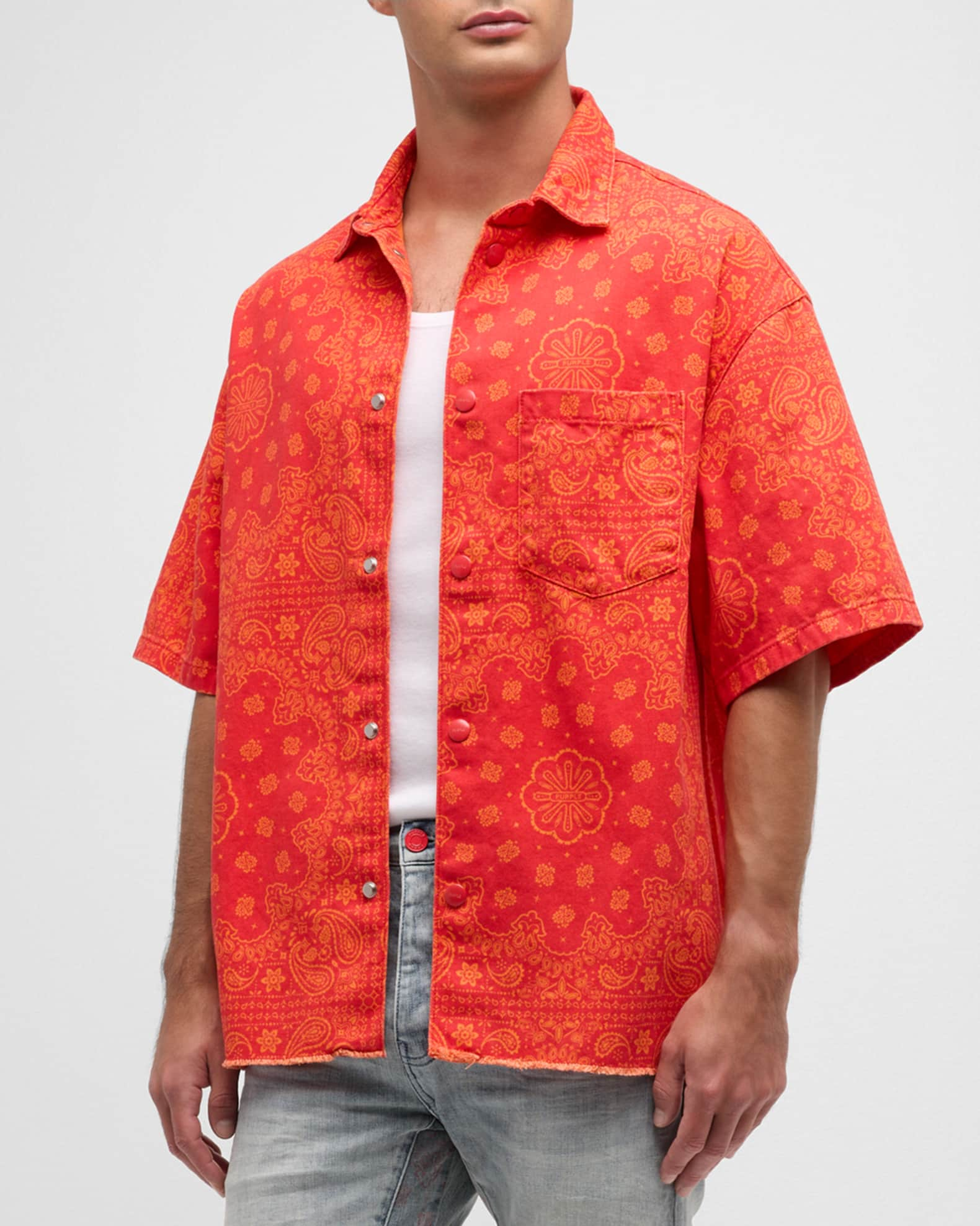 Mens Red Bandana Shirt