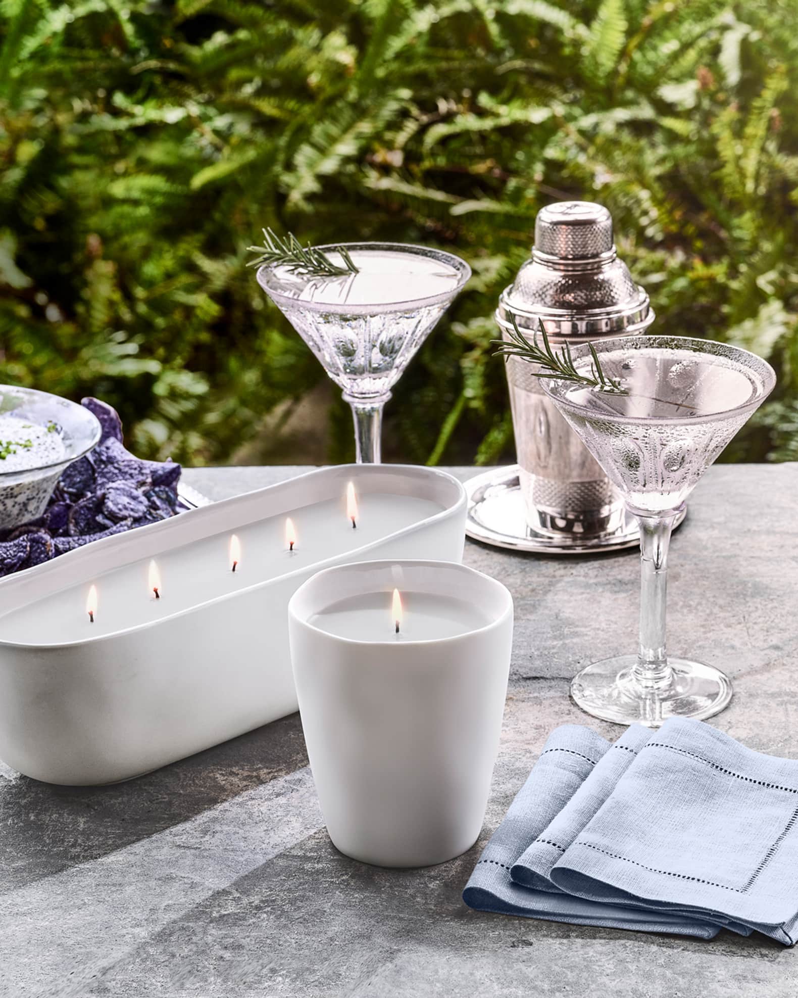 NEST New York White Tea and Rosemary Alfresco MultiWick Trough Candle