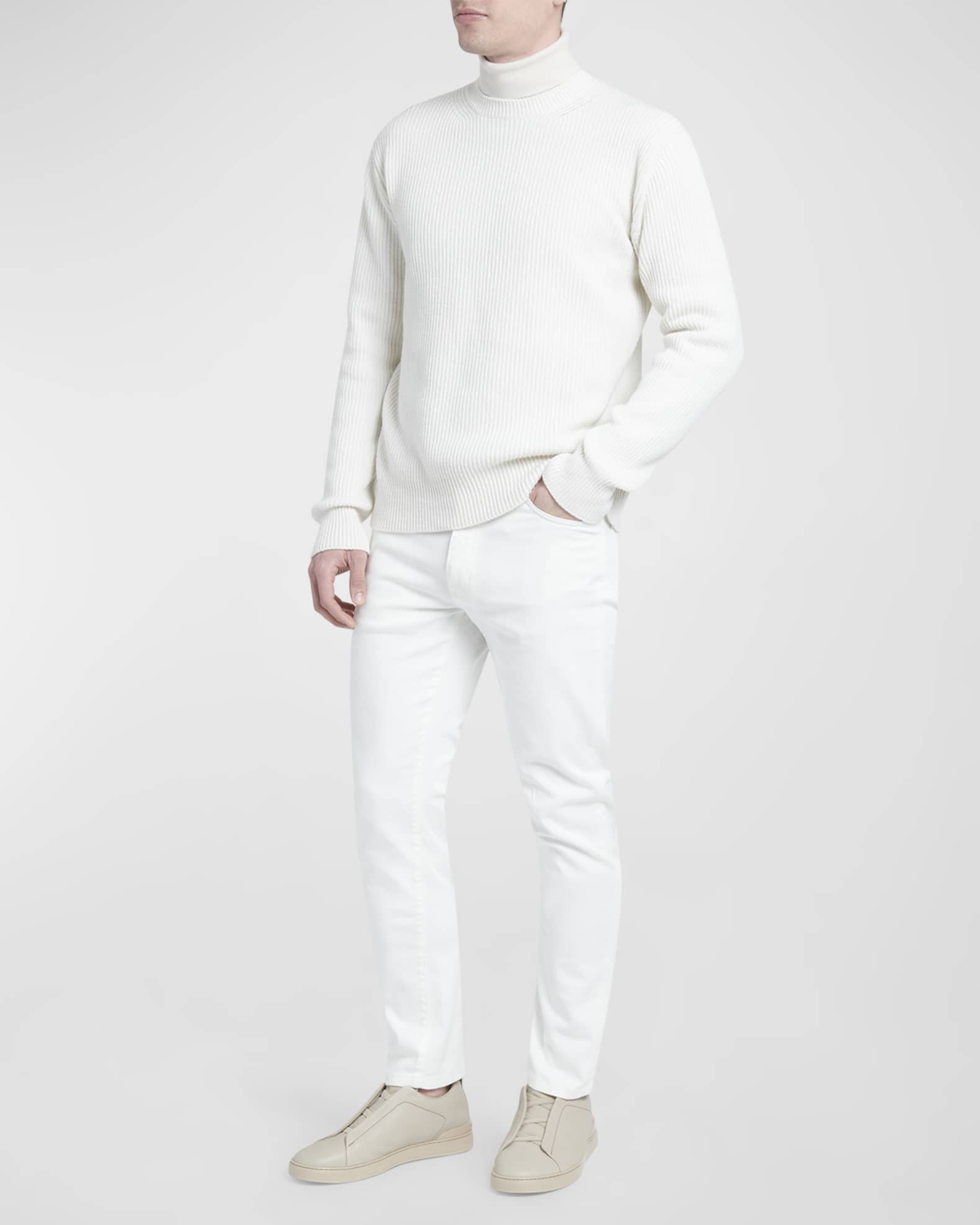 Men's Cashmere Rib Crewneck Sweater - Thumbnail 2