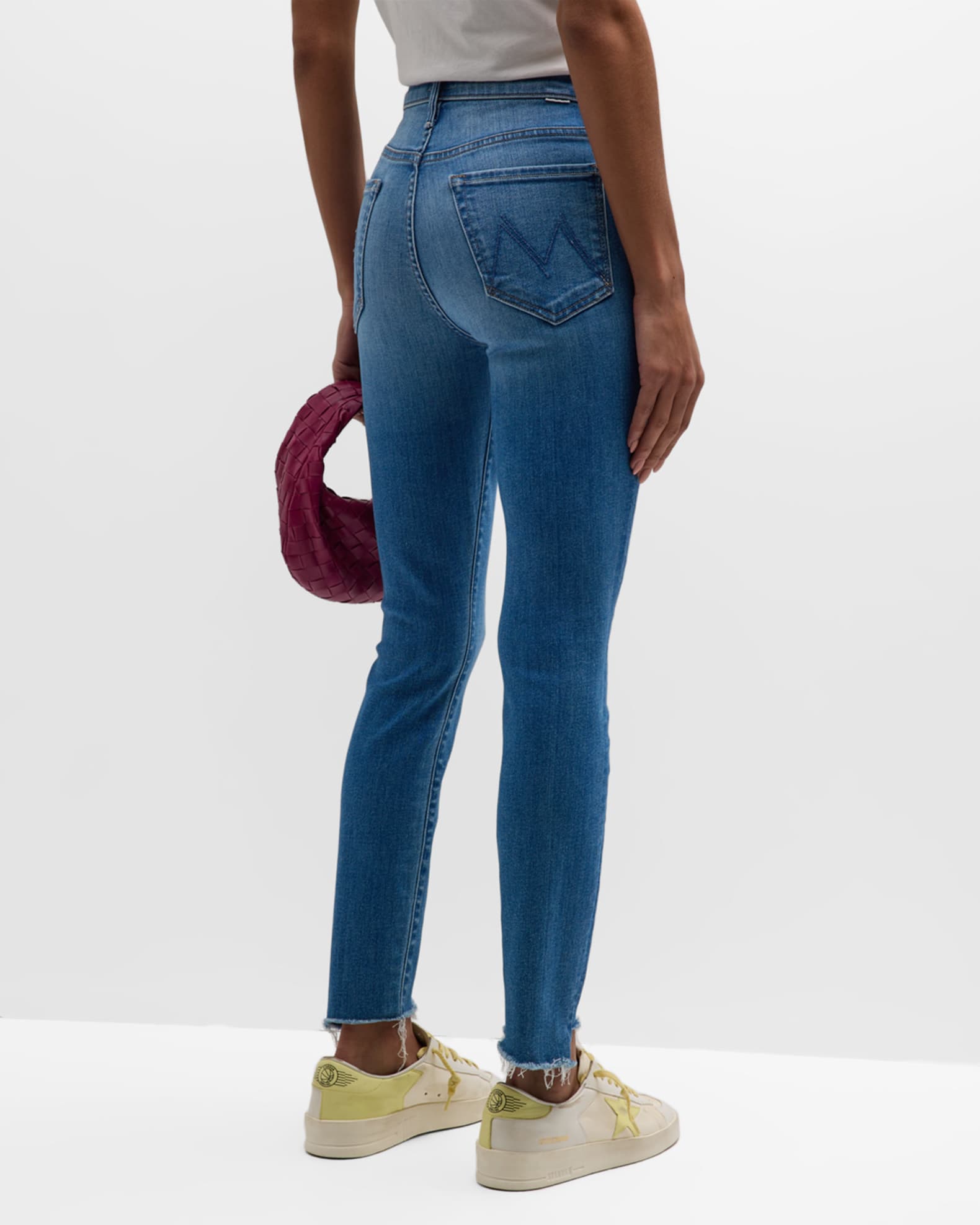 MOTHER The Stunner Zip Ankle Step Fray Jeans | Neiman Marcus