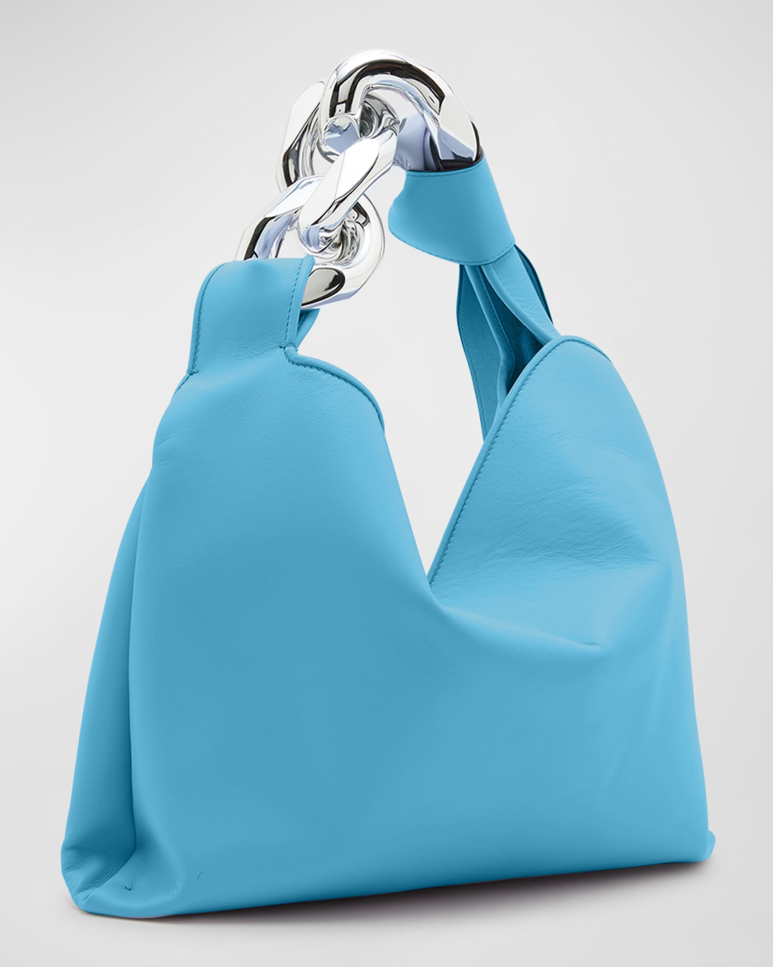 JW Anderson Small Chain Leather Hobo Bag, Turquoise, Women's, Handbags & Purses Hobo Bags
