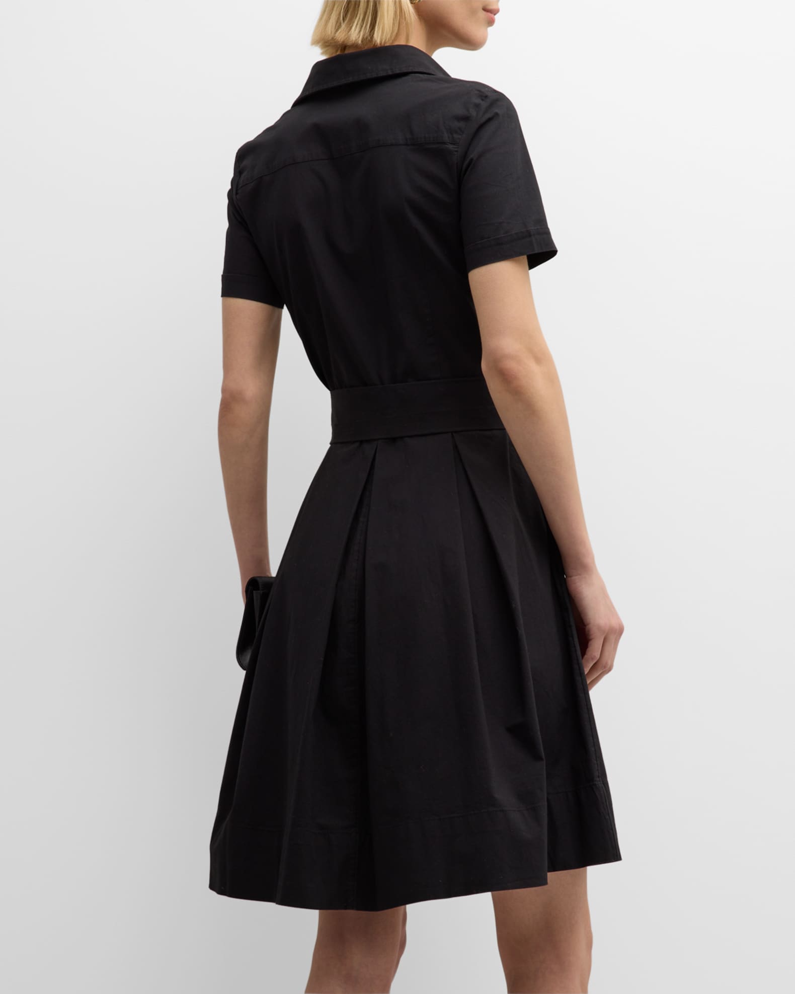 Frances Valentine Bella Pleated Poplin Midi Shirtdress | Neiman Marcus