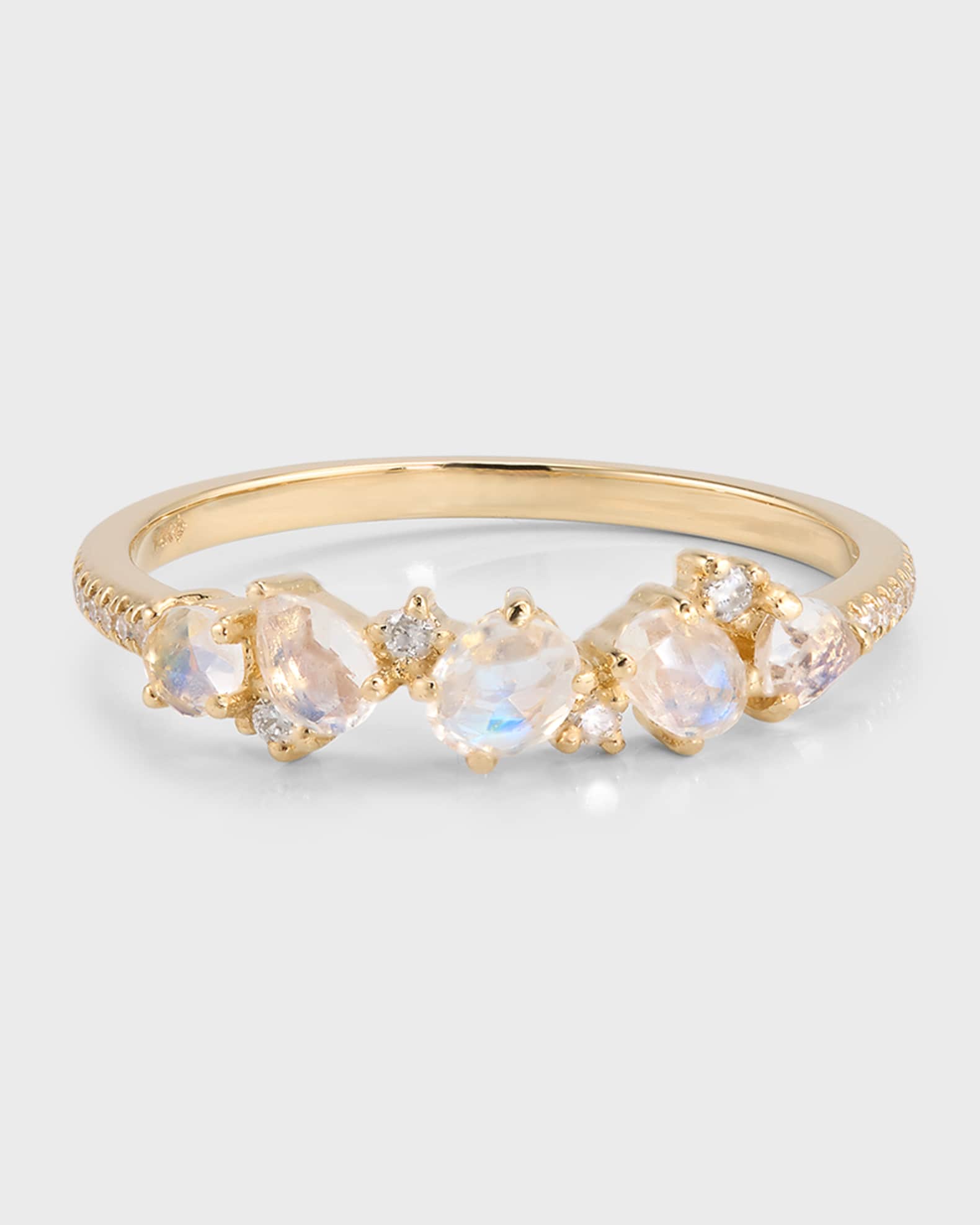 Zoe Lev Jewelry Diamond Moonstone Cluster Ring Size 7 Neiman Marcus