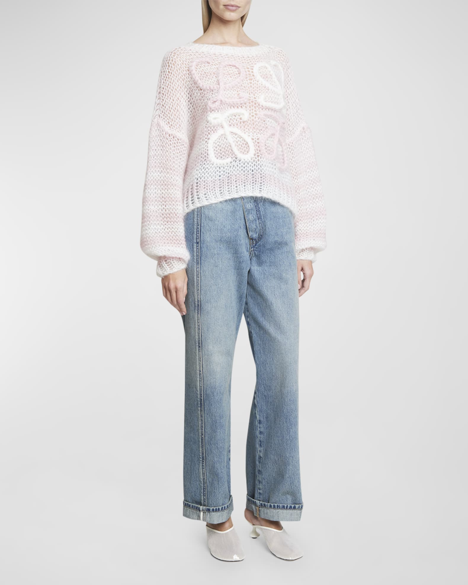 Loewe Striped Anagram Knit Sweater | Neiman Marcus