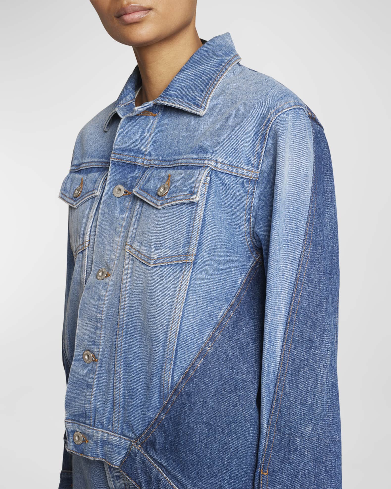 Loewe Optical Illusion Contrast Denim Jacket | Neiman Marcus