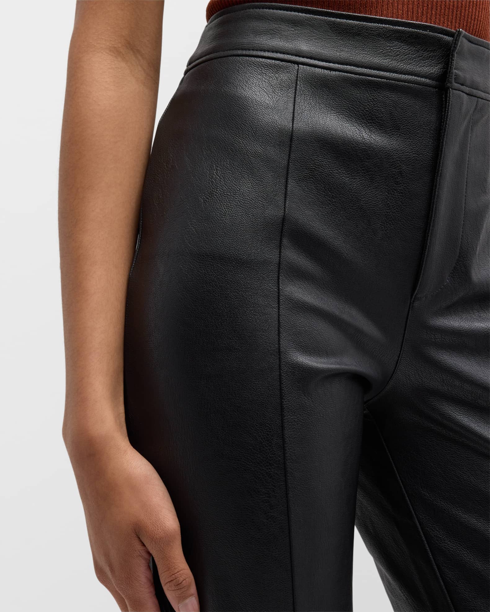 PAIGE Mesa Cropped Faux-Leather Pants | Neiman Marcus