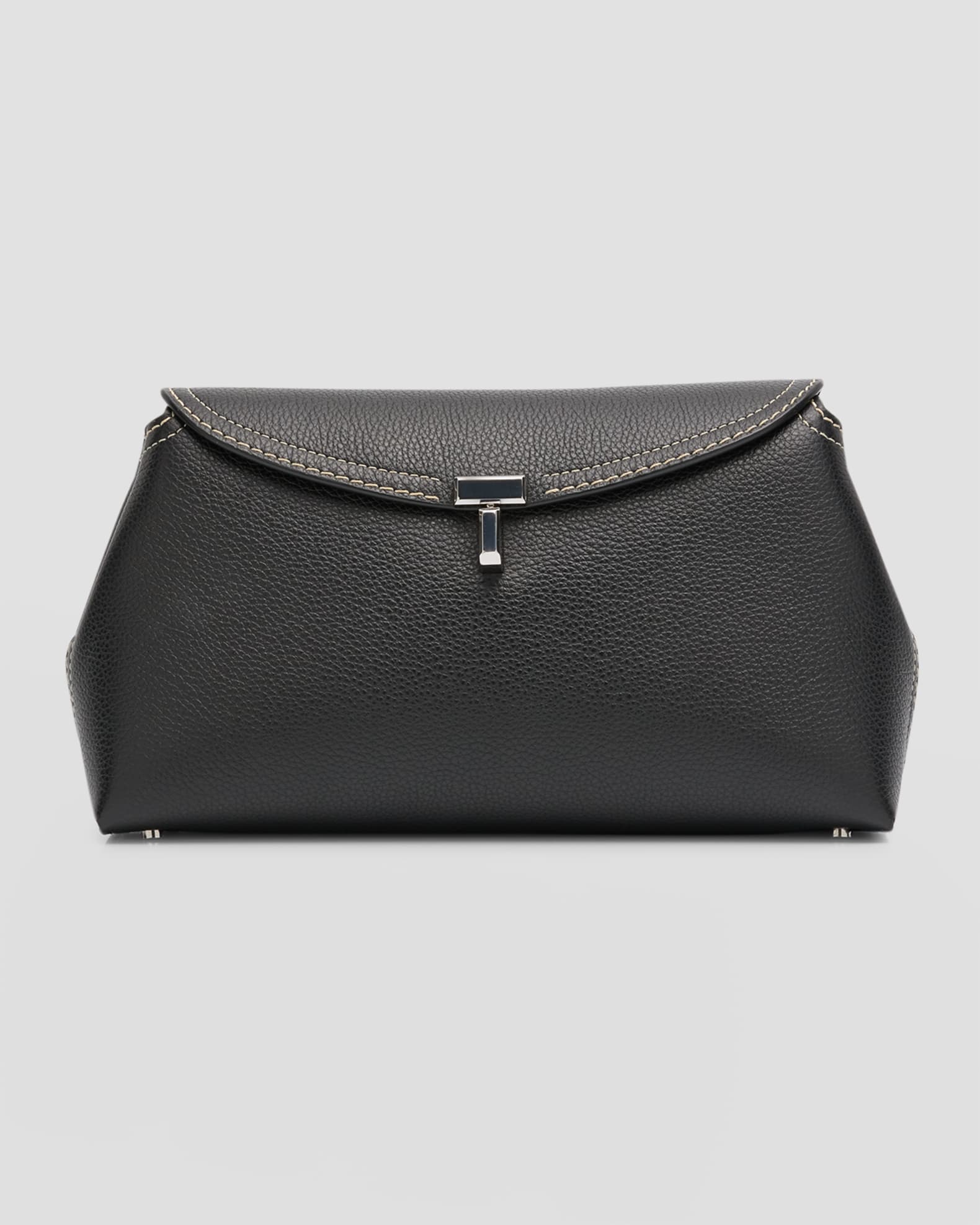 T-Lock Top Handle Bag in Pebble Grain Leather 0
