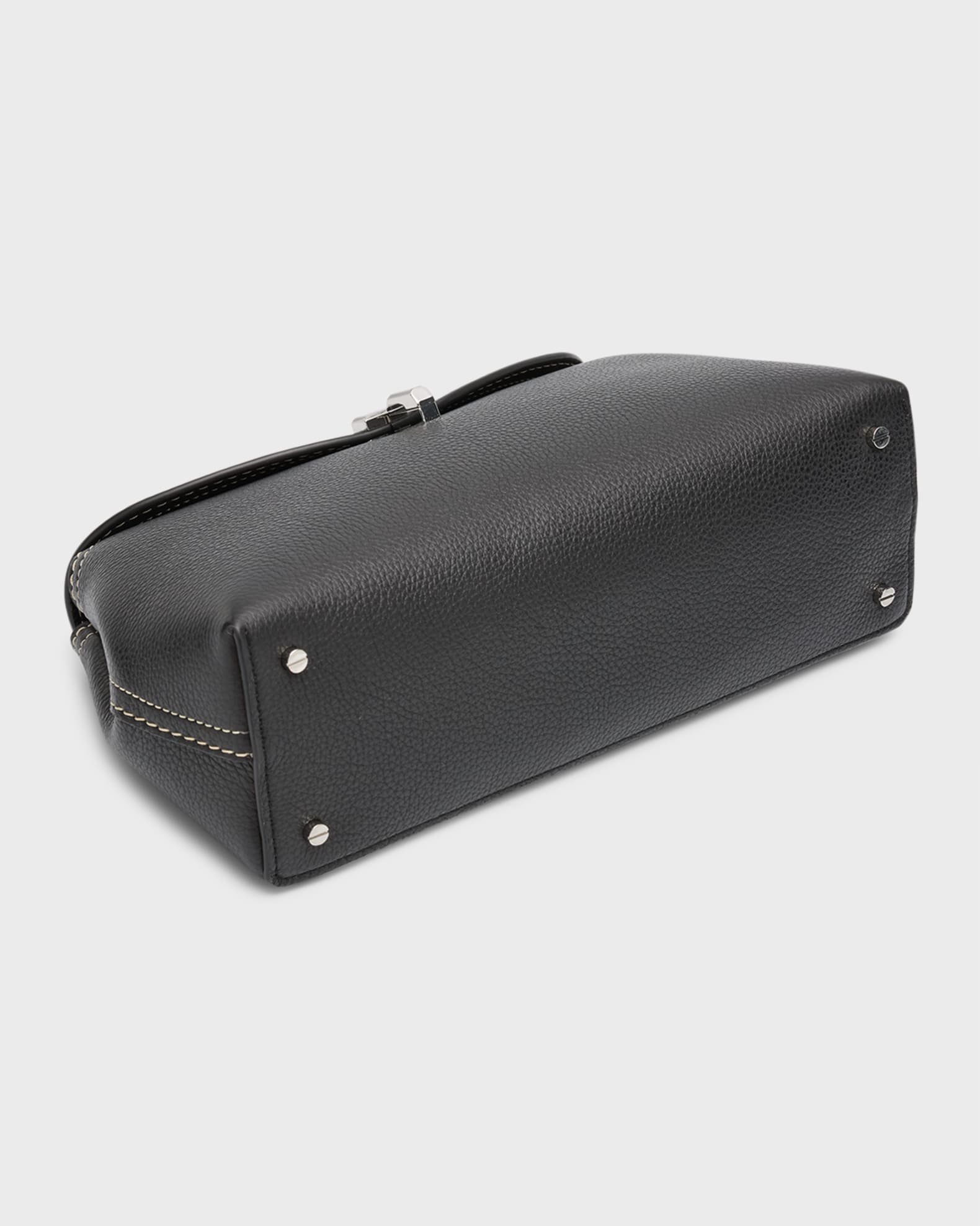 T-Lock Top Handle Bag in Pebble Grain Leather 1